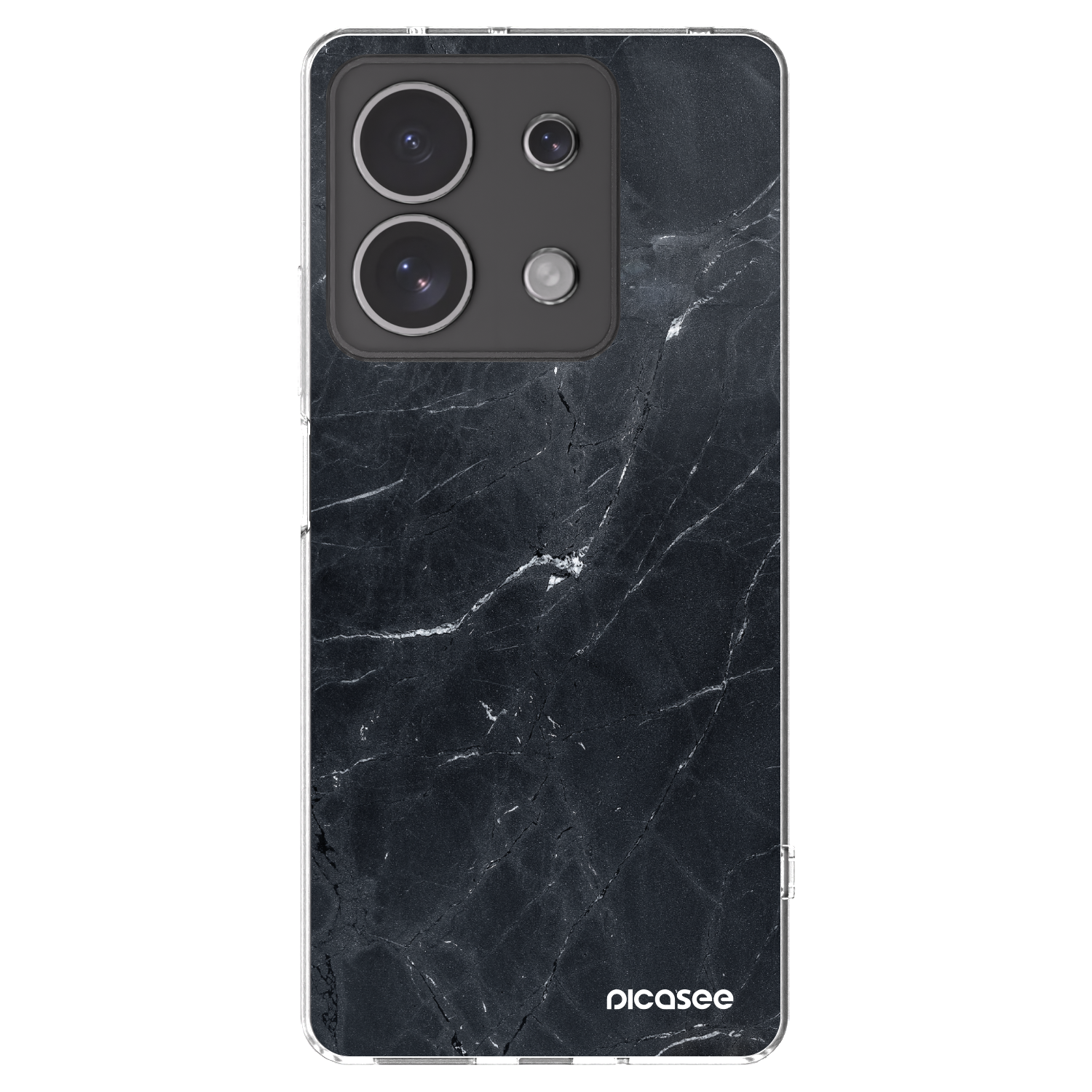 Picasee Xiaomi Redmi Note 13 4G Hülle - Transparentes Silikon - Black marble