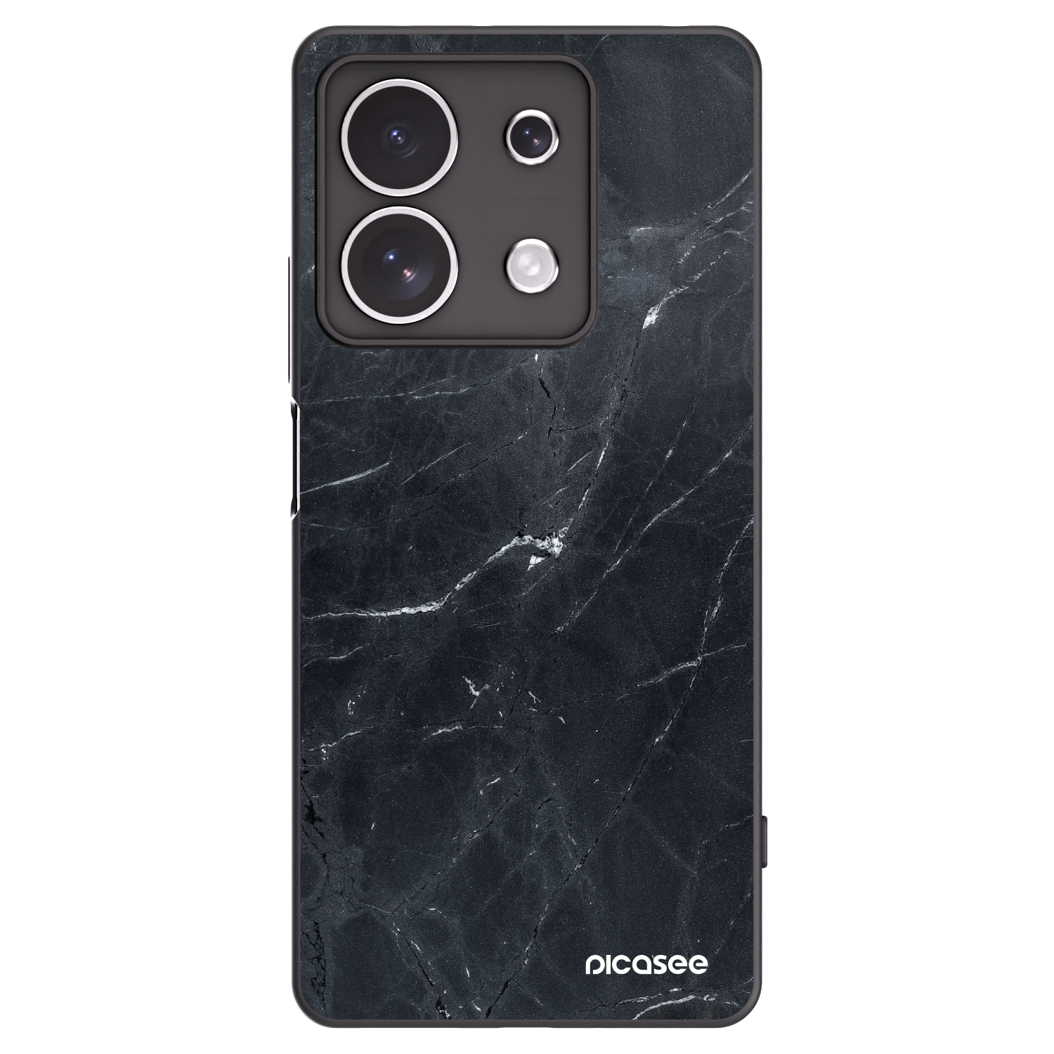 Picasee Xiaomi Redmi Note 13 4G Hülle - Schwarzes Silikon - Black marble