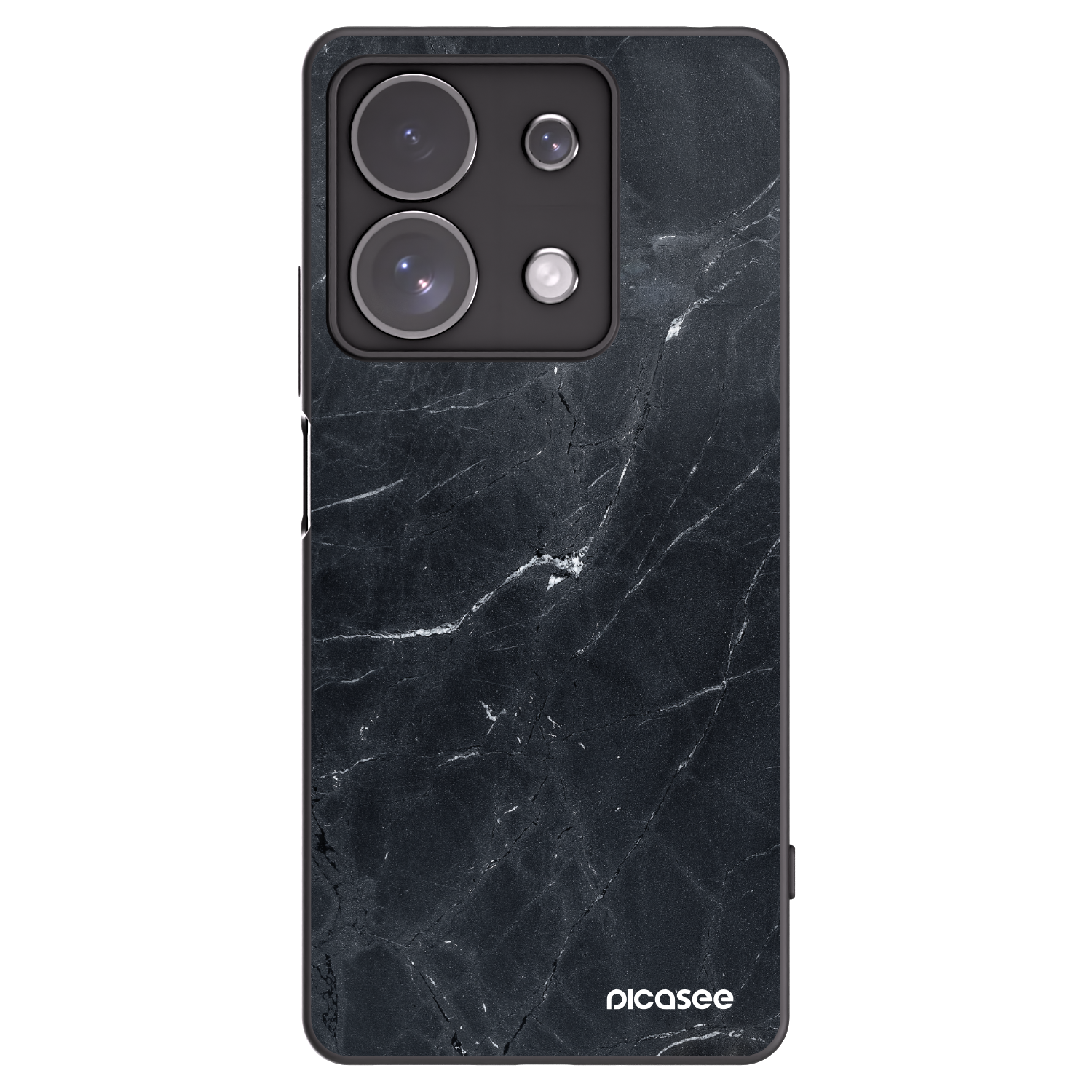 Picasee Xiaomi Redmi Note 13 Pro 4G Hülle - Schwarzes Silikon - Black marble