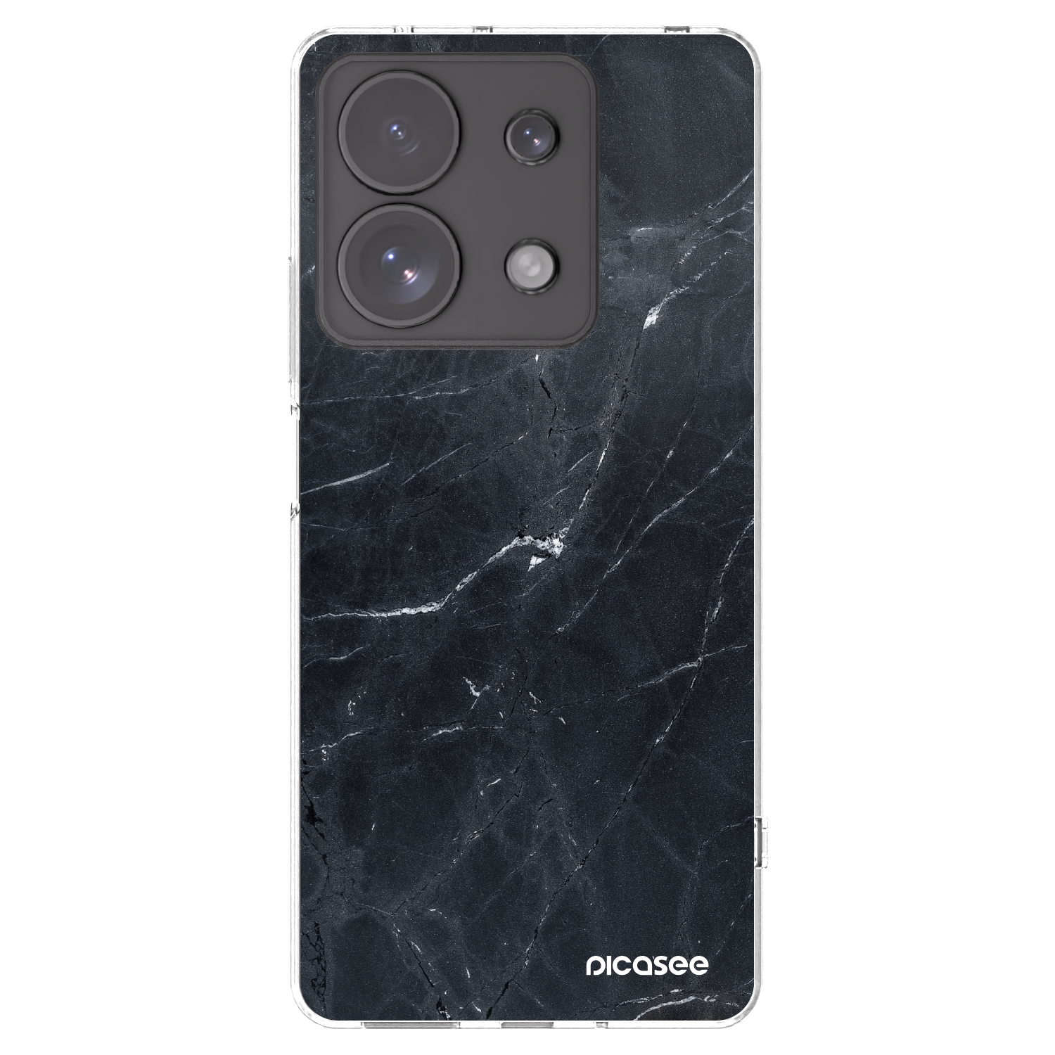 Picasee Xiaomi Redmi Note 13 Pro 4G Hülle - Transparentes Silikon - Black marble