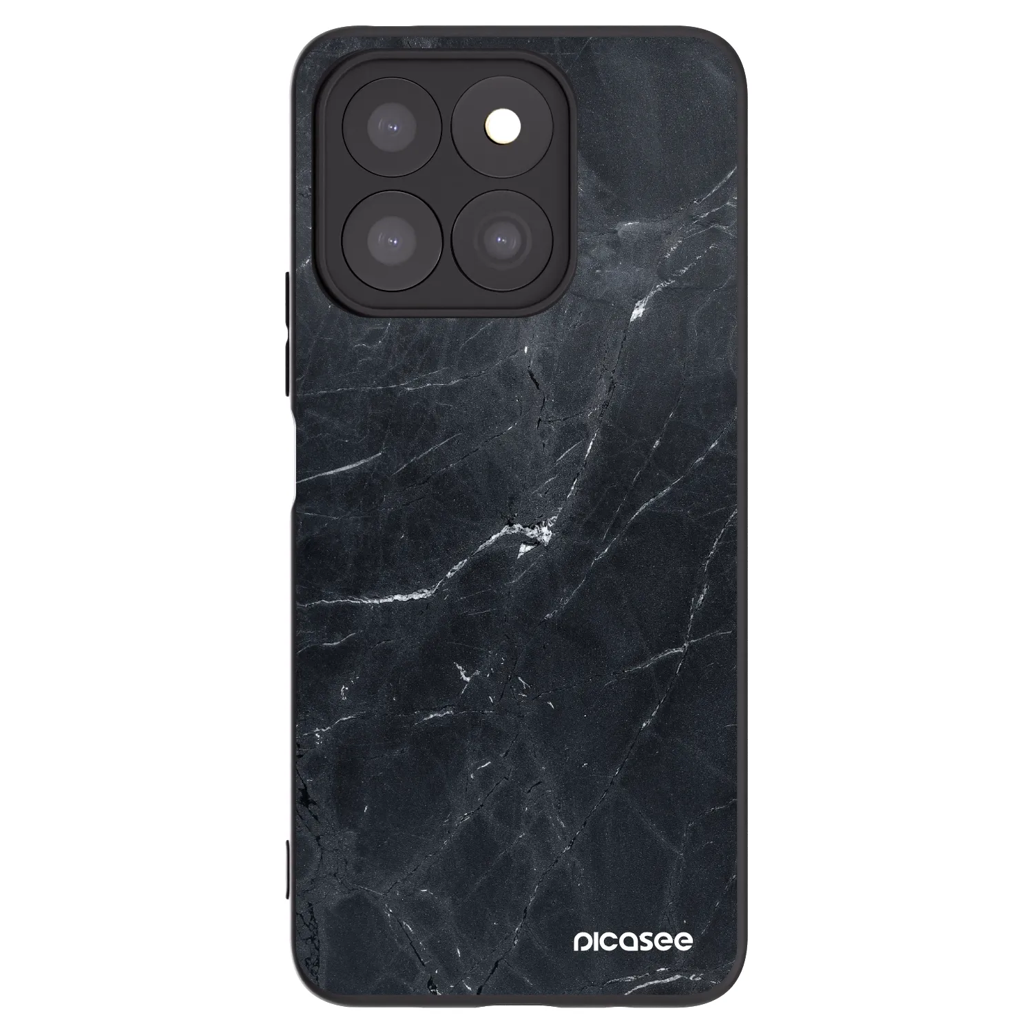 Picasee Honor X8b Hülle - Schwarzes Silikon - Black marble