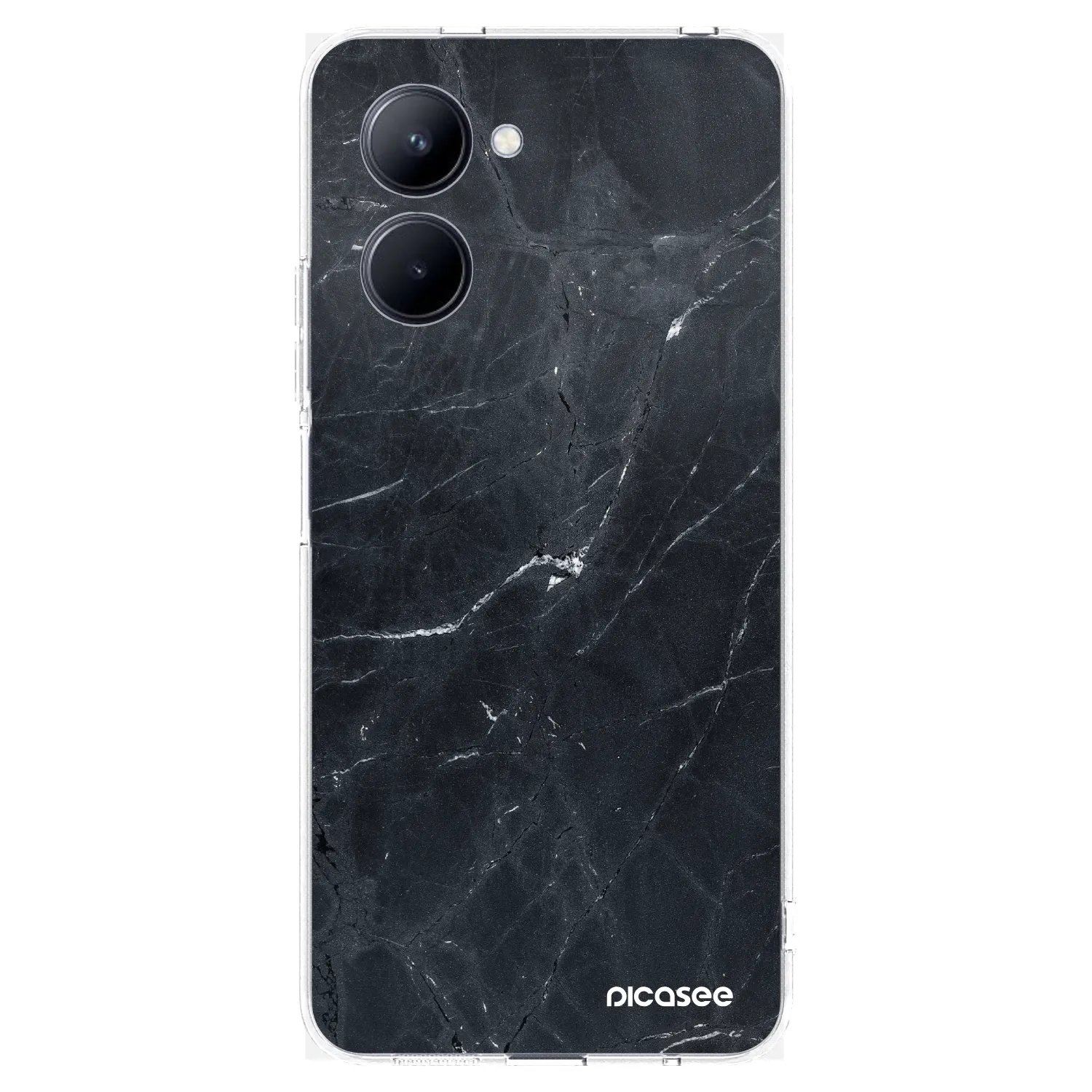 Picasee Realme C33 (2023) Hülle - Transparentes Silikon - Black marble