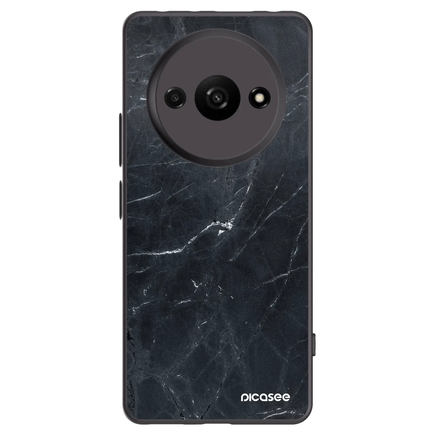 Picasee Xiaomi Redmi A3 Hülle - Schwarzes Silikon - Black marble