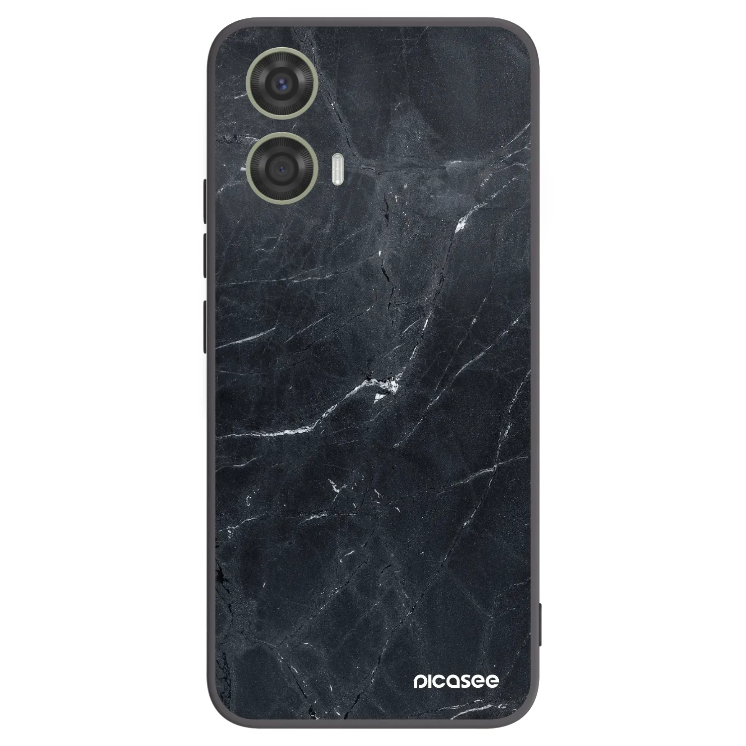 Picasee Motorola Moto G24 Hülle - Schwarzes Silikon - Black marble