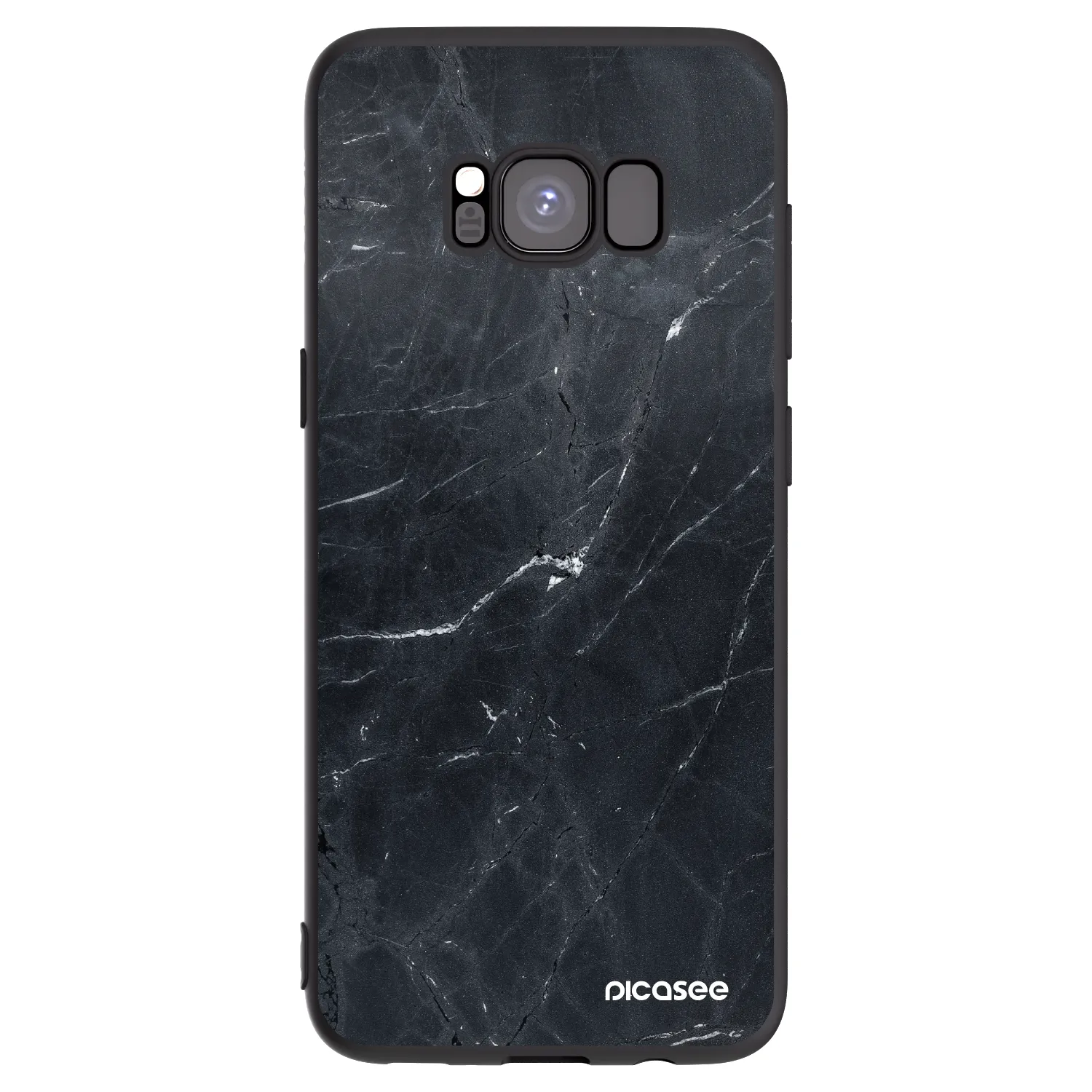 Picasee Samsung Galaxy S8 G950F Hülle - Schwarzes Silikon - Black marble