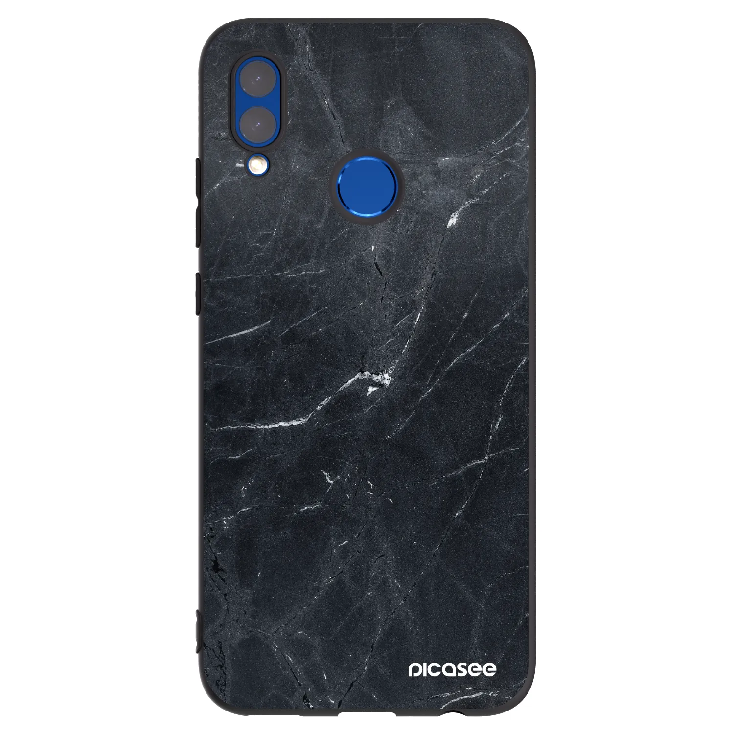 Picasee Huawei P Smart 2019 Hülle - Schwarzes Silikon - Black marble