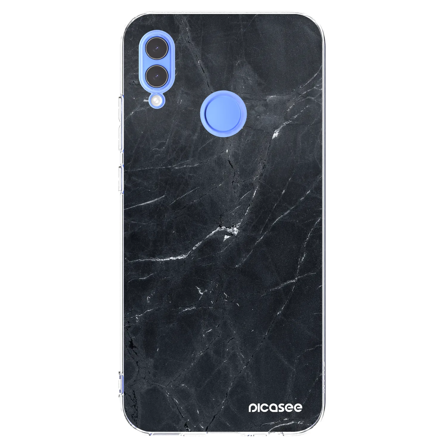 Picasee Honor 10 Lite Hülle - Transparentes Silikon - Black marble