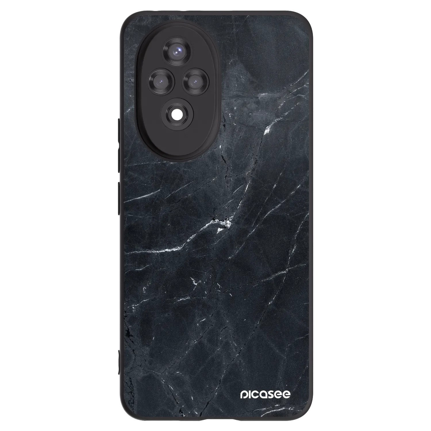 Picasee Honor 200 Pro 5G Hülle - Schwarzes Silikon - Black marble