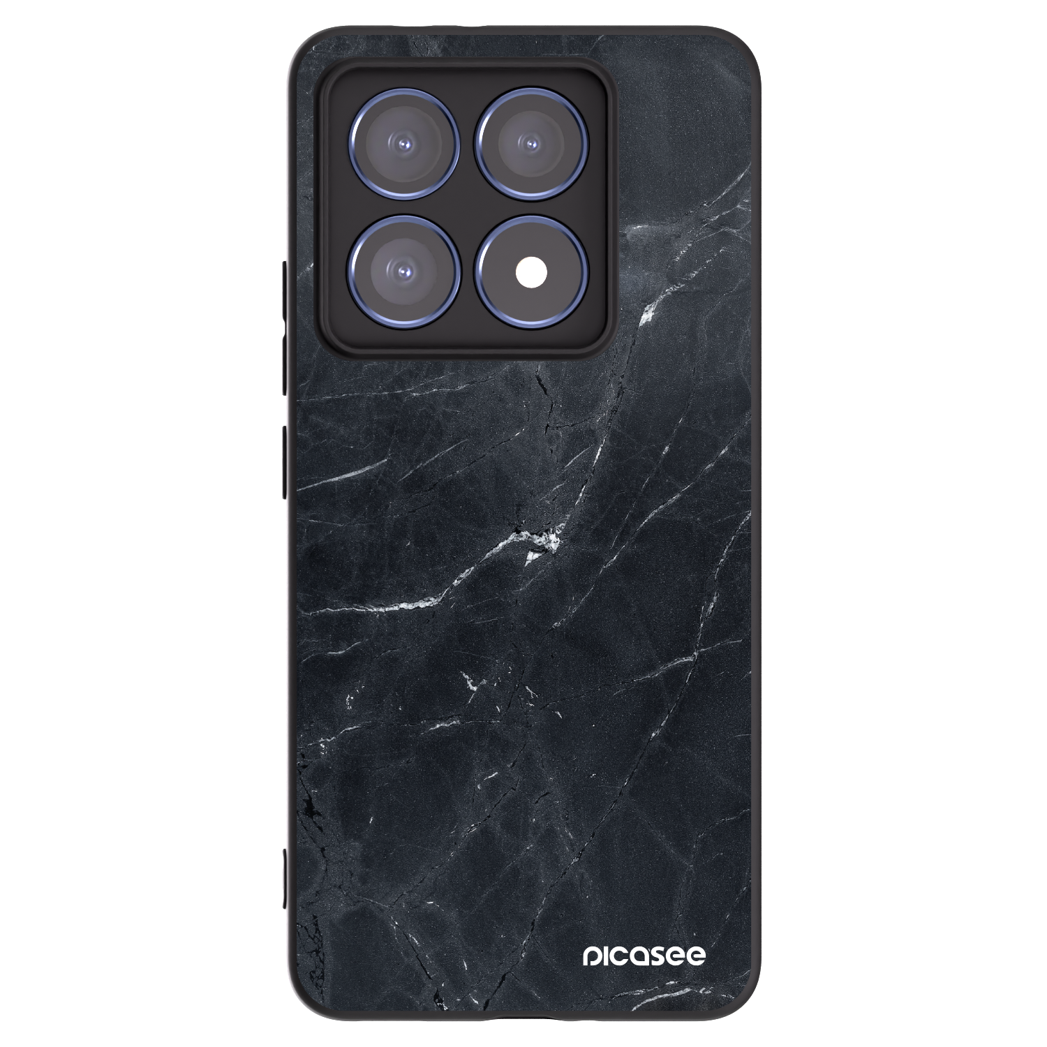 Picasee Xiaomi 14T Pro Hülle - Schwarzes Silikon - Black marble