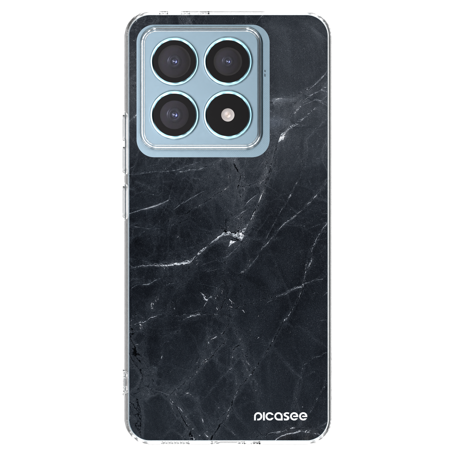 Picasee Xiaomi 14T Pro Hülle - Transparentes Silikon - Black marble