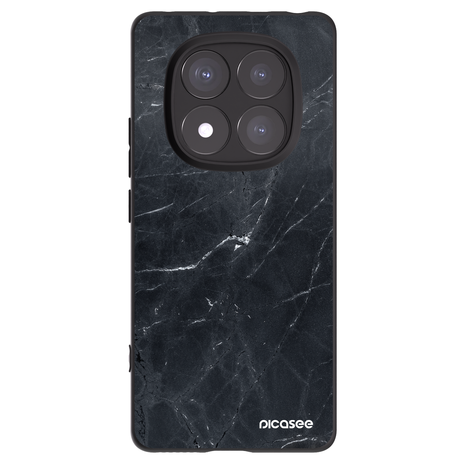 Picasee Xiaomi Redmi Note 14 Pro+ 5G Hülle - Schwarzes Silikon - Black marble