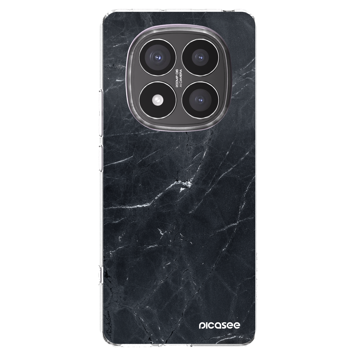 Picasee Xiaomi Redmi Note 14 Pro+ 5G Hülle - Transparentes Silikon - Black marble