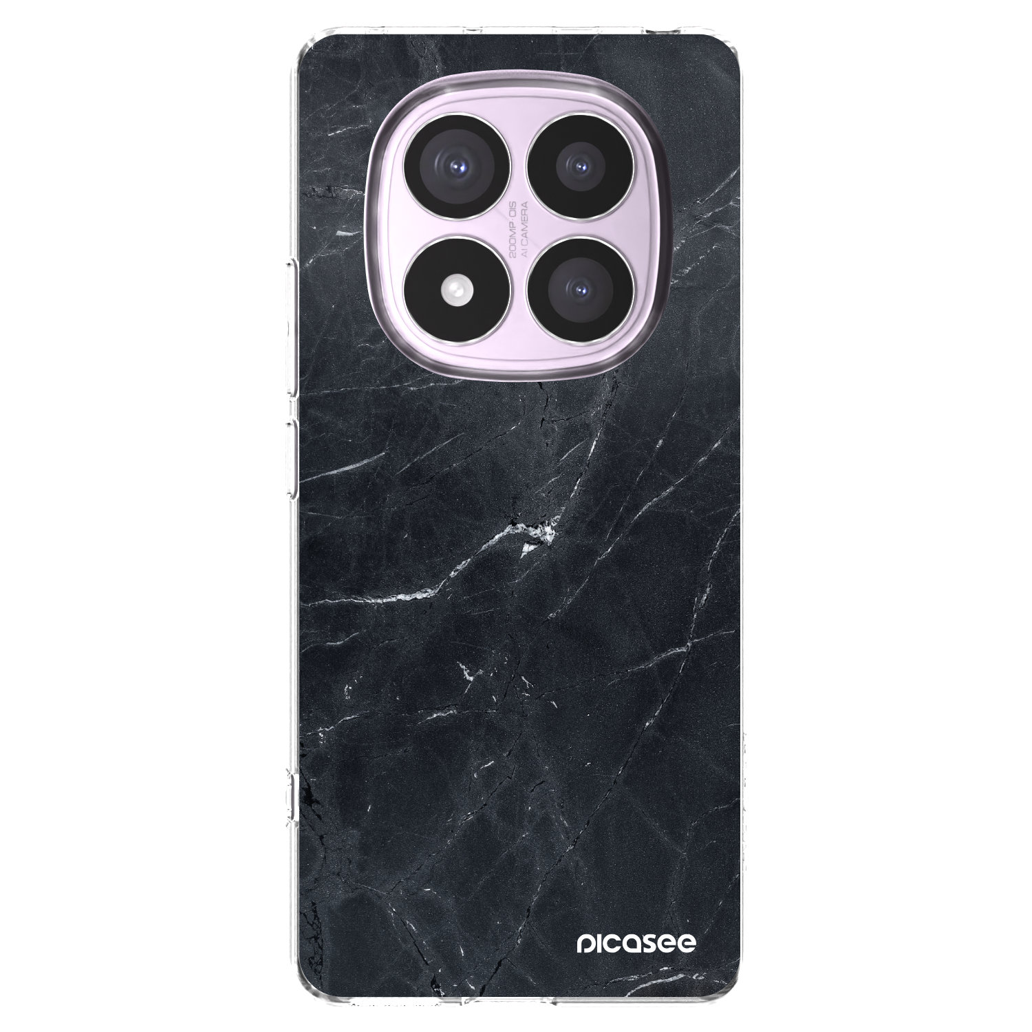 Picasee Xiaomi Redmi Note 14 Pro 5G Hülle - Transparentes Silikon - Black marble