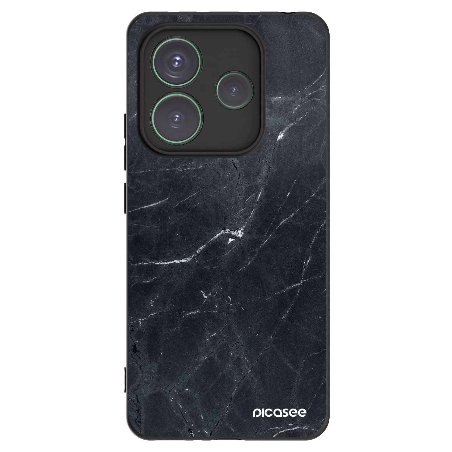 Picasee Xiaomi Redmi Note 14 5G Hülle - Schwarzes Silikon - Black marble