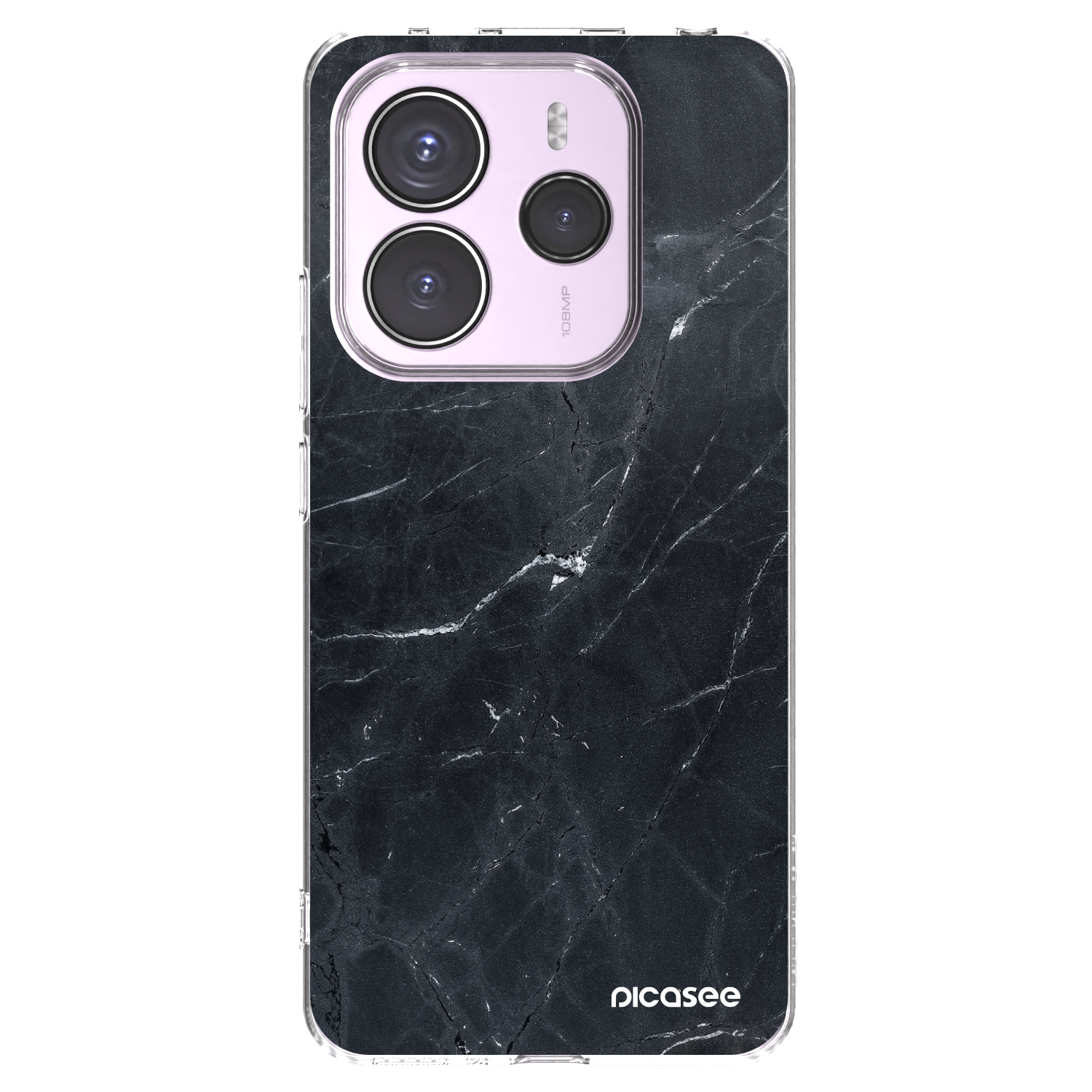 Picasee Xiaomi Redmi Note 14 5G Hülle - Transparentes Silikon - Black marble
