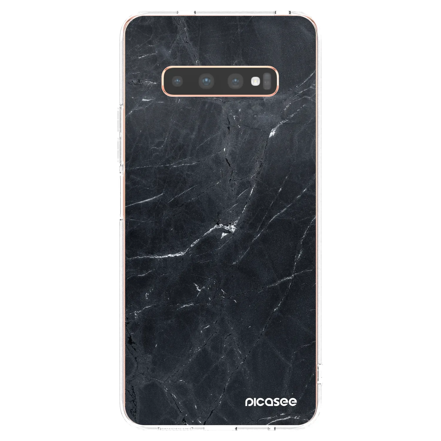Picasee Samsung Galaxy S10 Plus G975 Hülle - Transparentes Silikon - Black marble