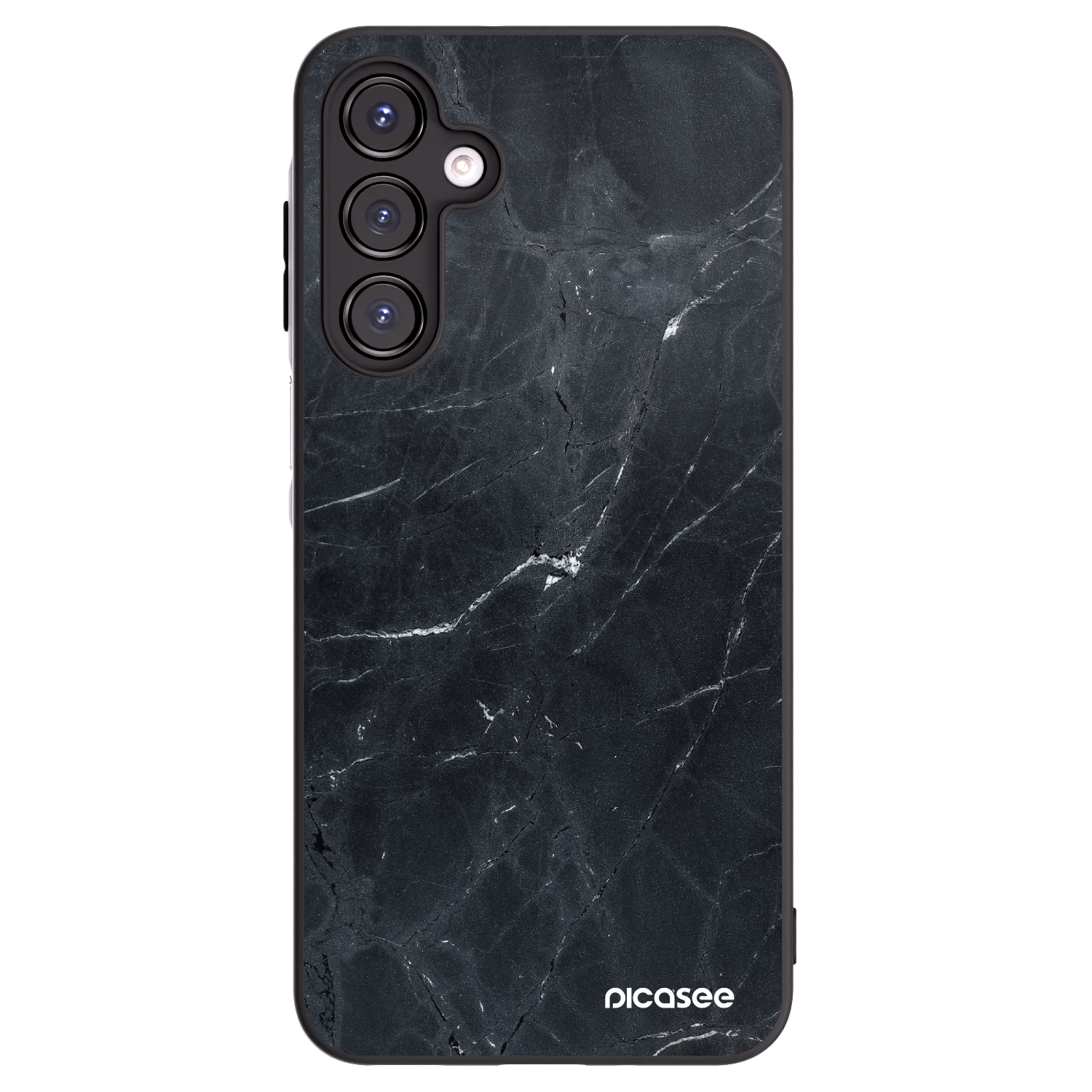 Picasee Samsung Galaxy A16 5G Hülle - Schwarzes Silikon - Black marble