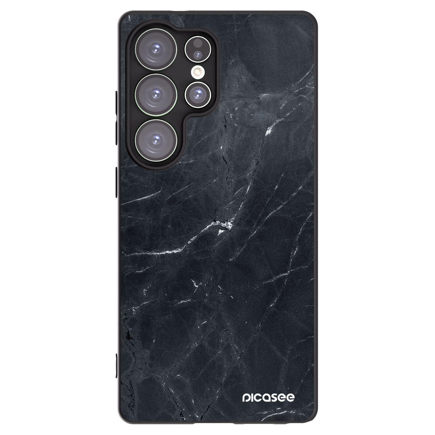 Picasee Samsung Galaxy S25 Ultra 5G Hülle - Schwarzes Silikon - Black marble