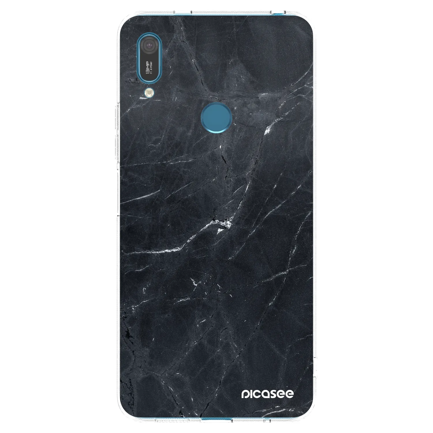 Picasee Huawei Y7 2019 Hülle - Transparentes Silikon - Black marble