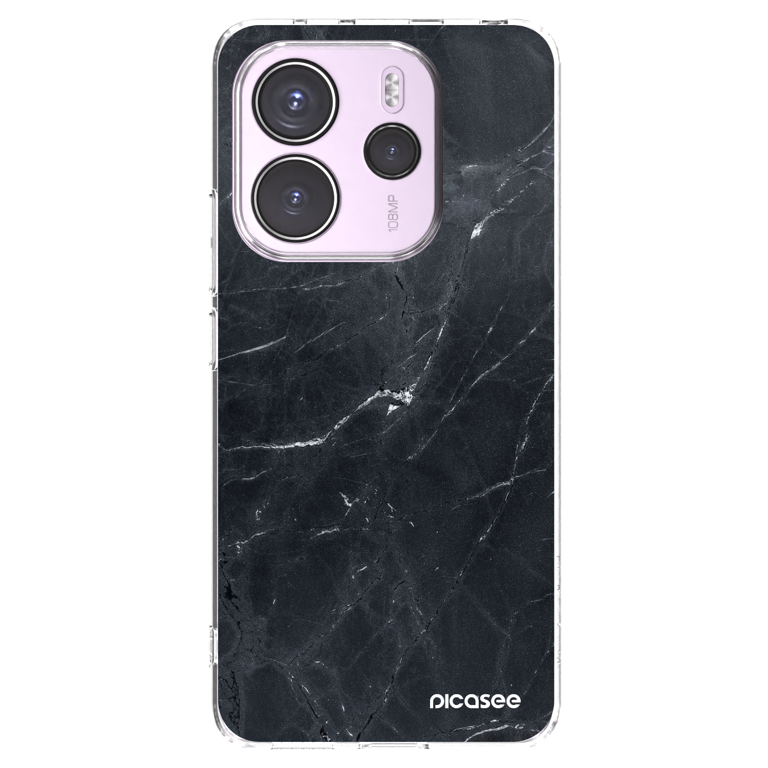 Picasee Xiaomi Redmi Note 14 4G Hülle - Transparentes Silikon - Black marble
