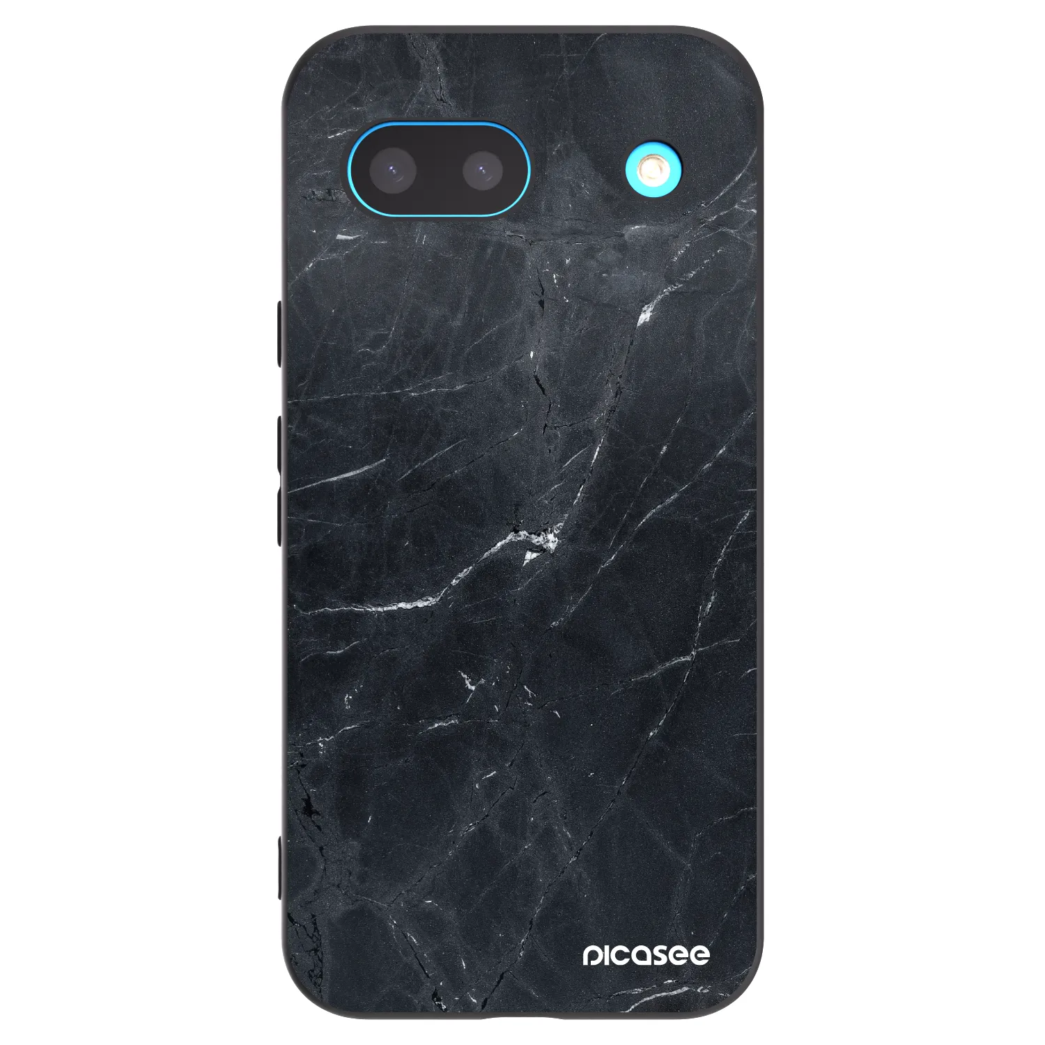Picasee Google Pixel 8a Hülle - Schwarzes Silikon - Black marble