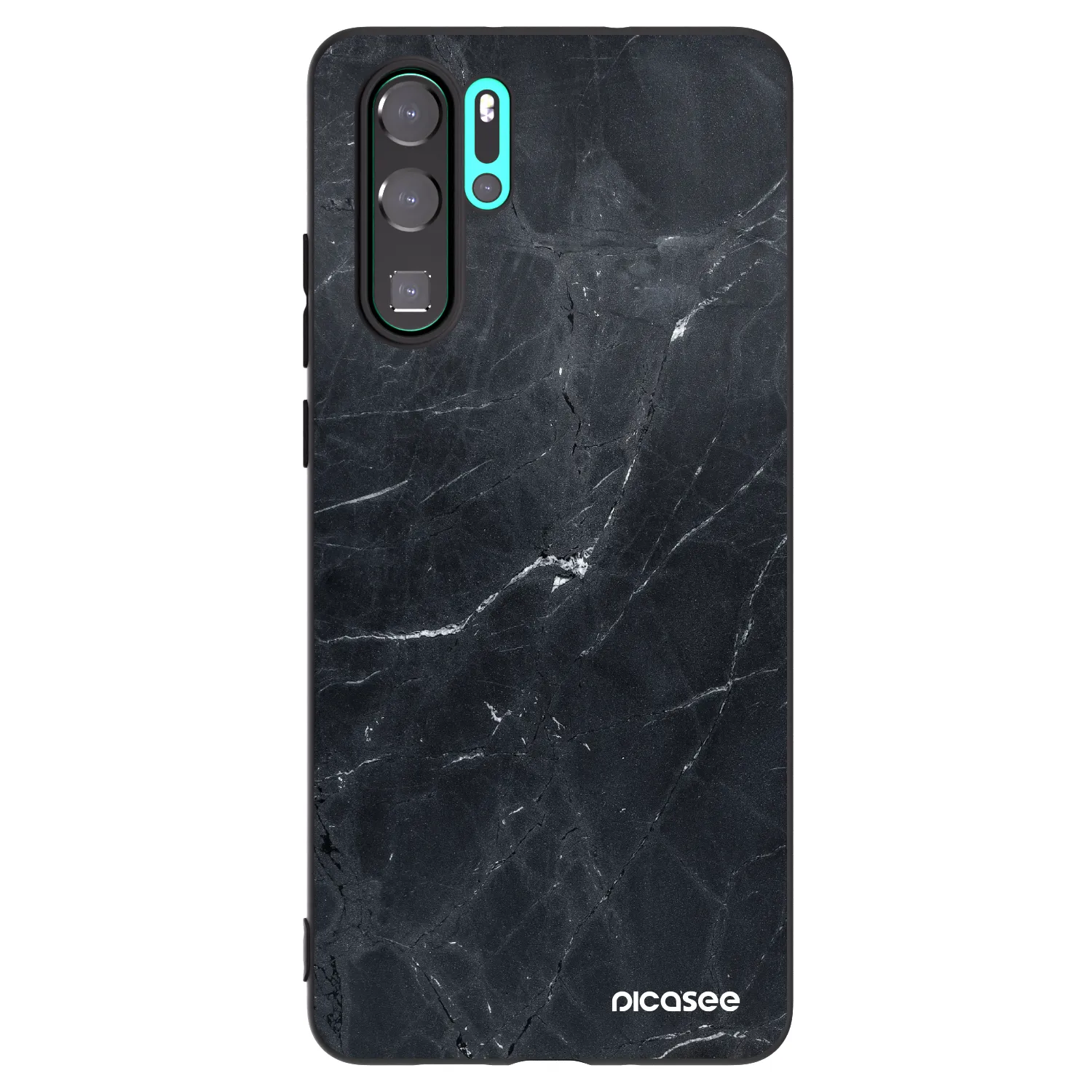 Picasee Huawei P30 Pro Hülle - Schwarzes Silikon - Black marble