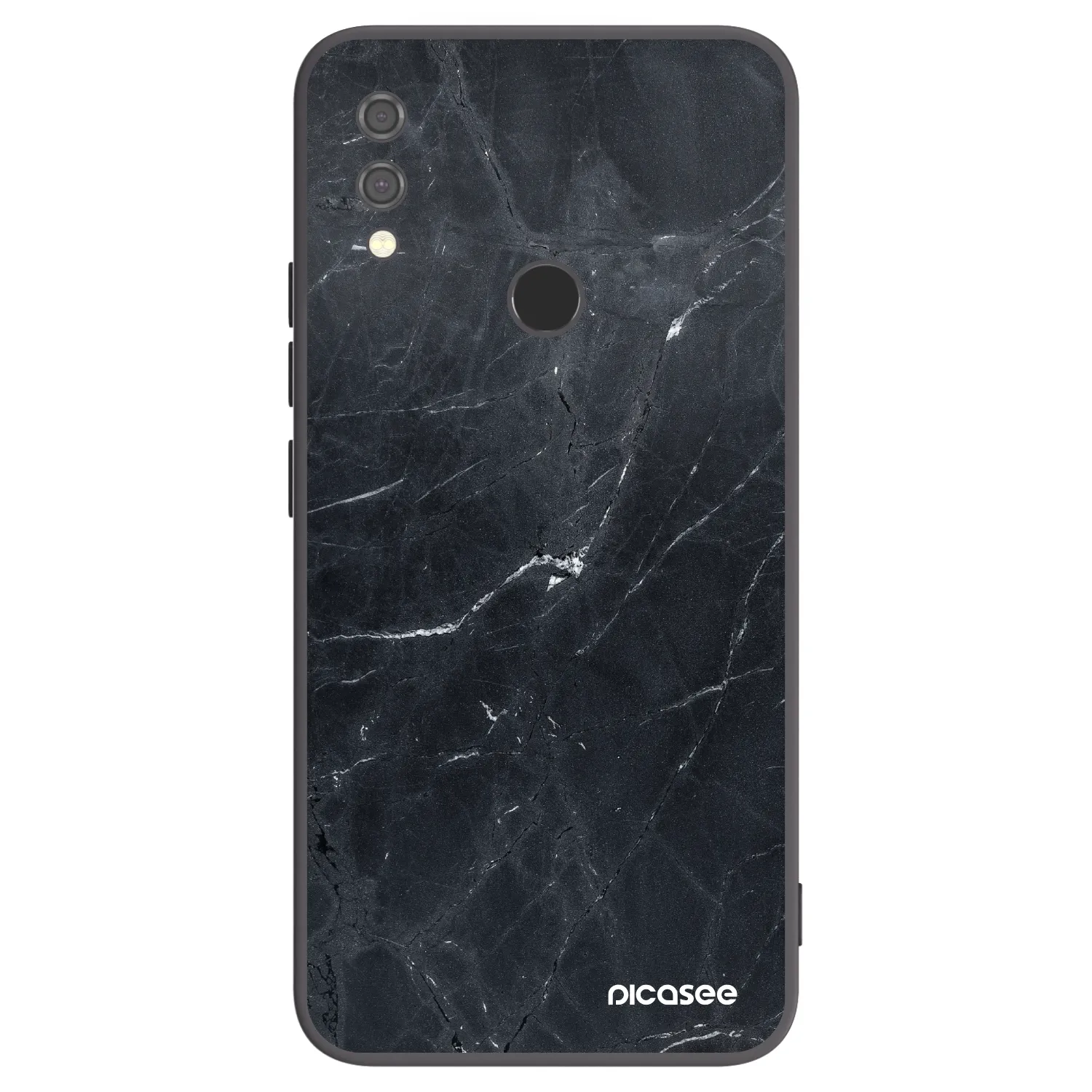Picasee Xiaomi Redmi Note 7 Hülle - Schwarzes Silikon - Black marble