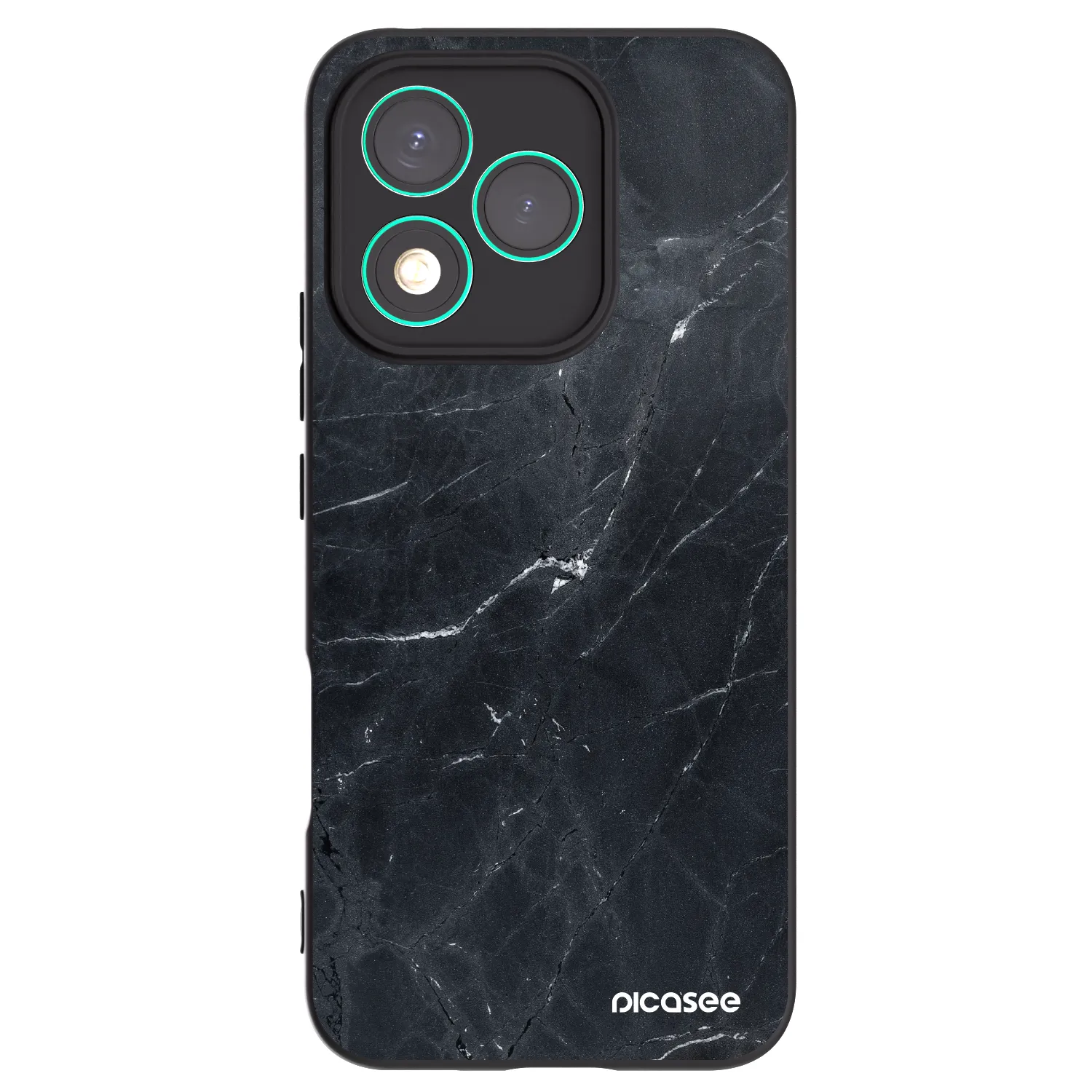Picasee Honor 400 Lite 5G Hülle - Schwarzes Silikon - Black marble