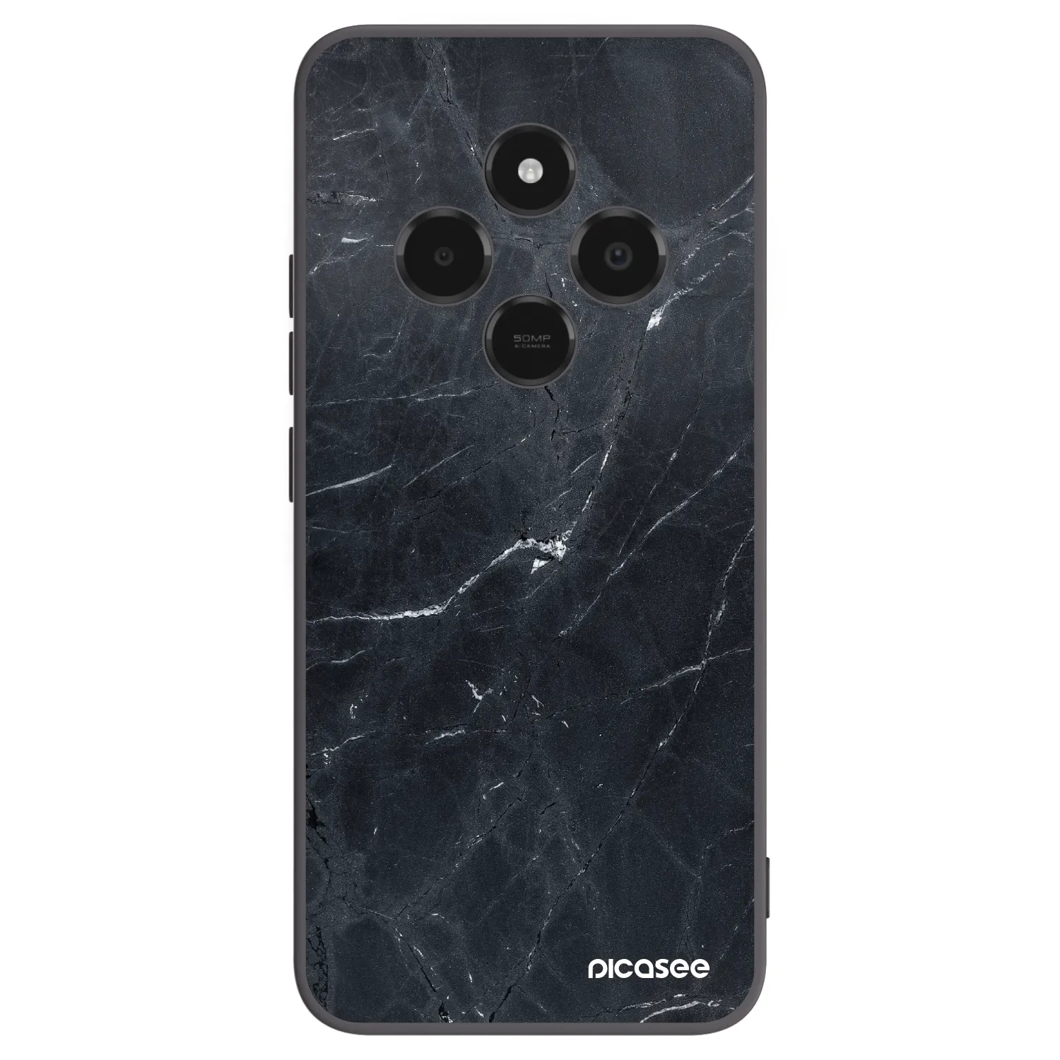 Picasee Xiaomi Poco C75 Hülle - Schwarzes Silikon - Black marble