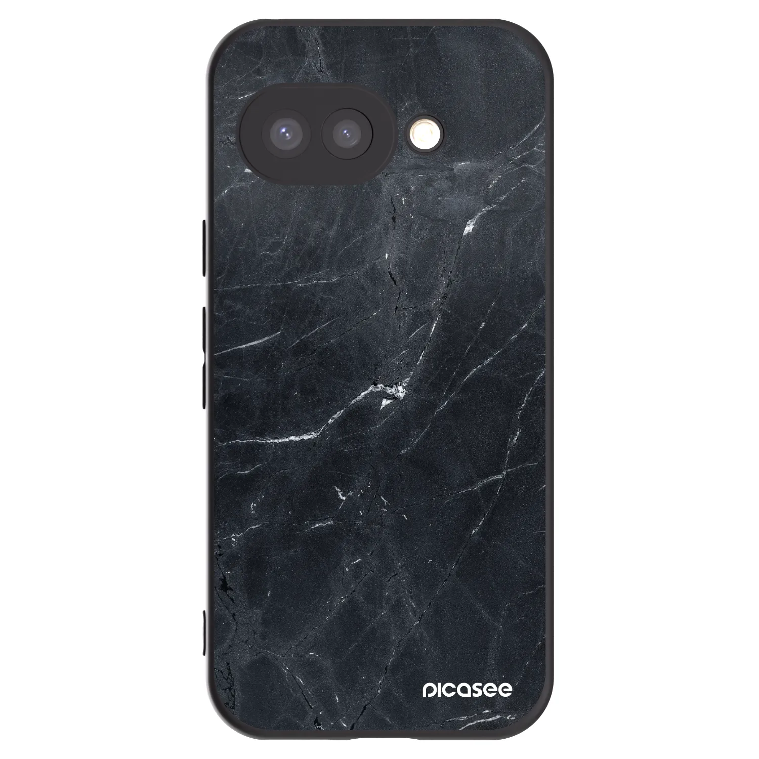 Picasee Google Pixel 9a Hülle - Schwarzes Silikon - Black marble