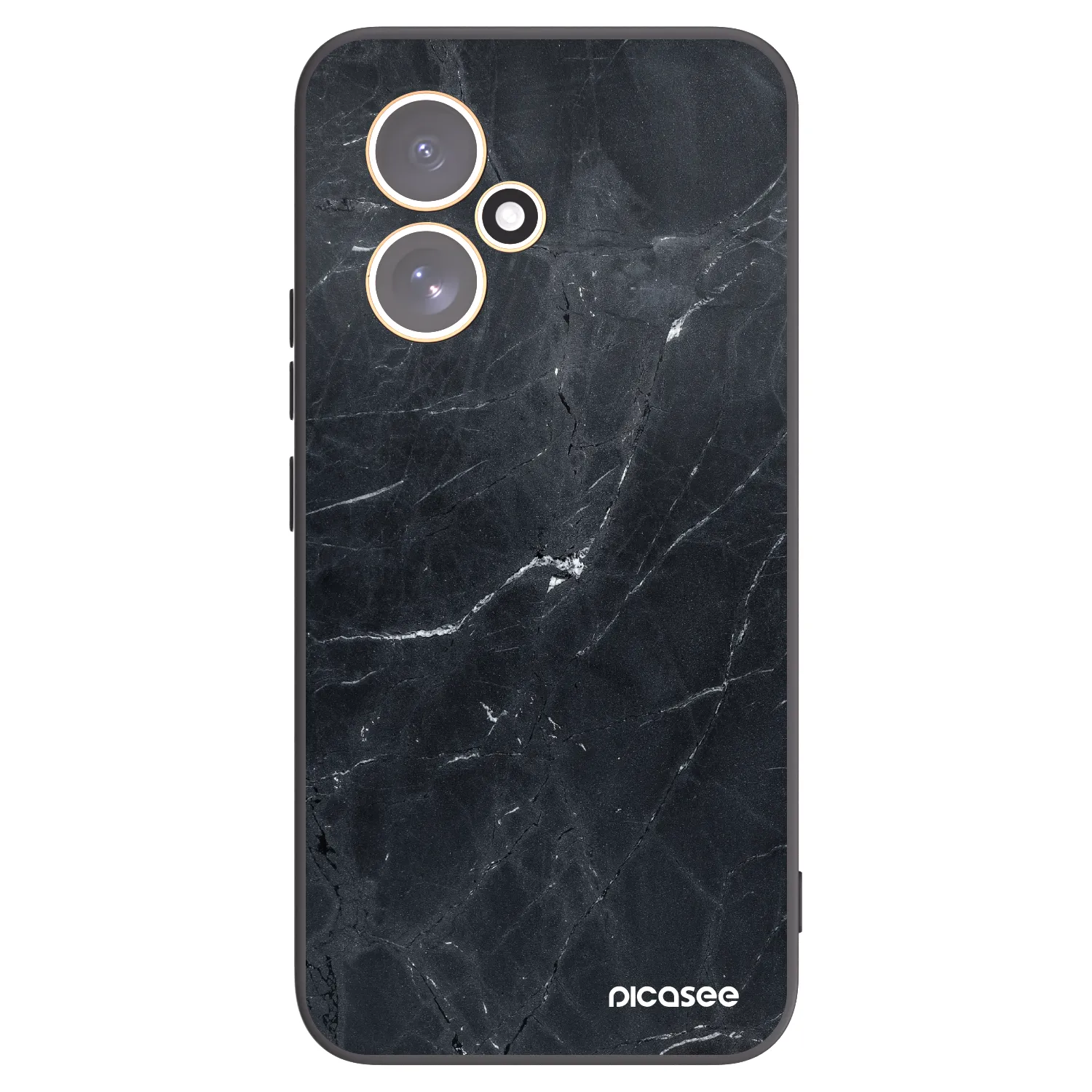 Picasee Honor 400 5G Hülle - Schwarzes Silikon - Black marble