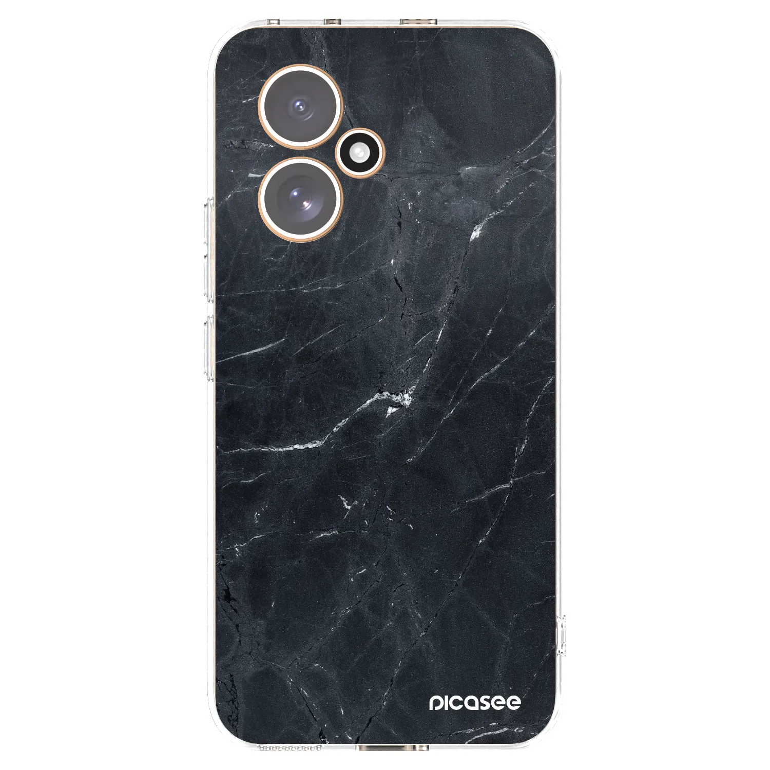 Picasee Honor 400 5G Hülle - Transparentes Silikon - Black marble