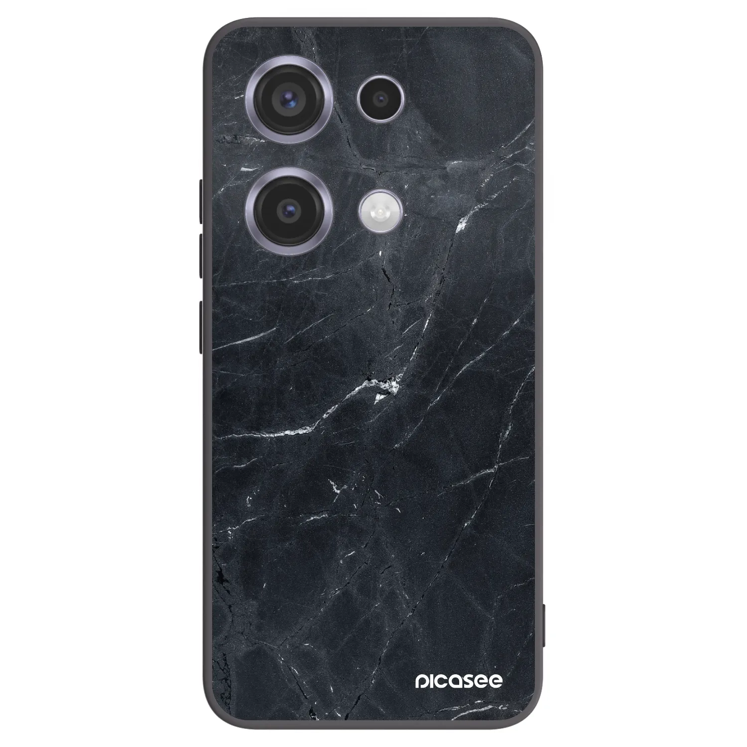 Picasee Xiaomi Redmi Note 14S Hülle - Schwarzes Silikon - Black marble
