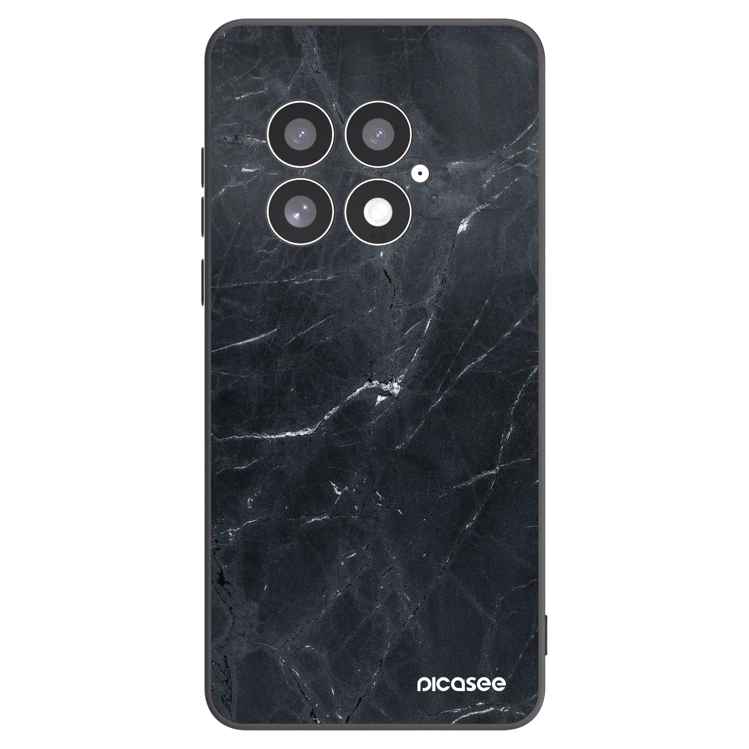 Picasee OnePlus 13 5G Hülle - Schwarzes Silikon - Black marble