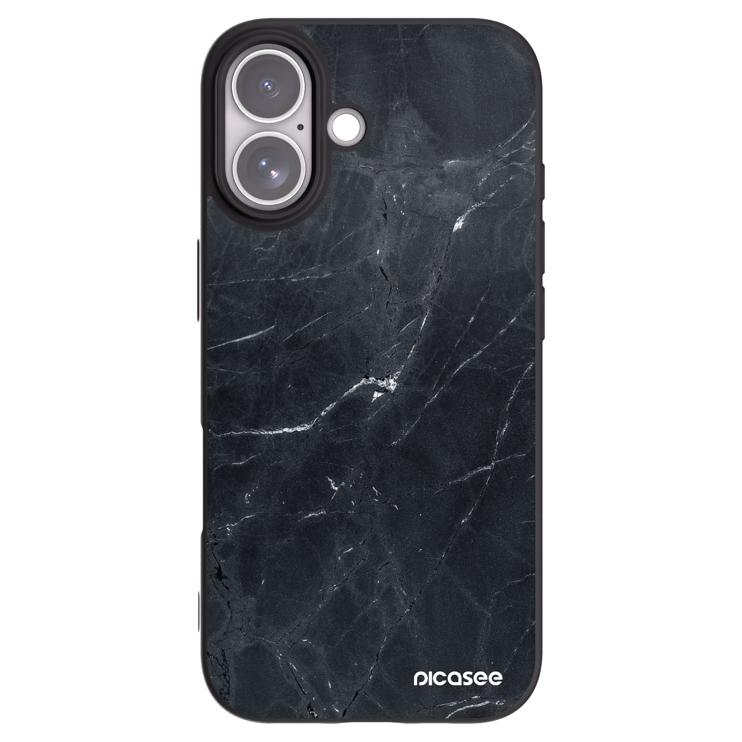 Picasee Apple iPhone 17 Hülle - Schwarzes Silikon - Black marble