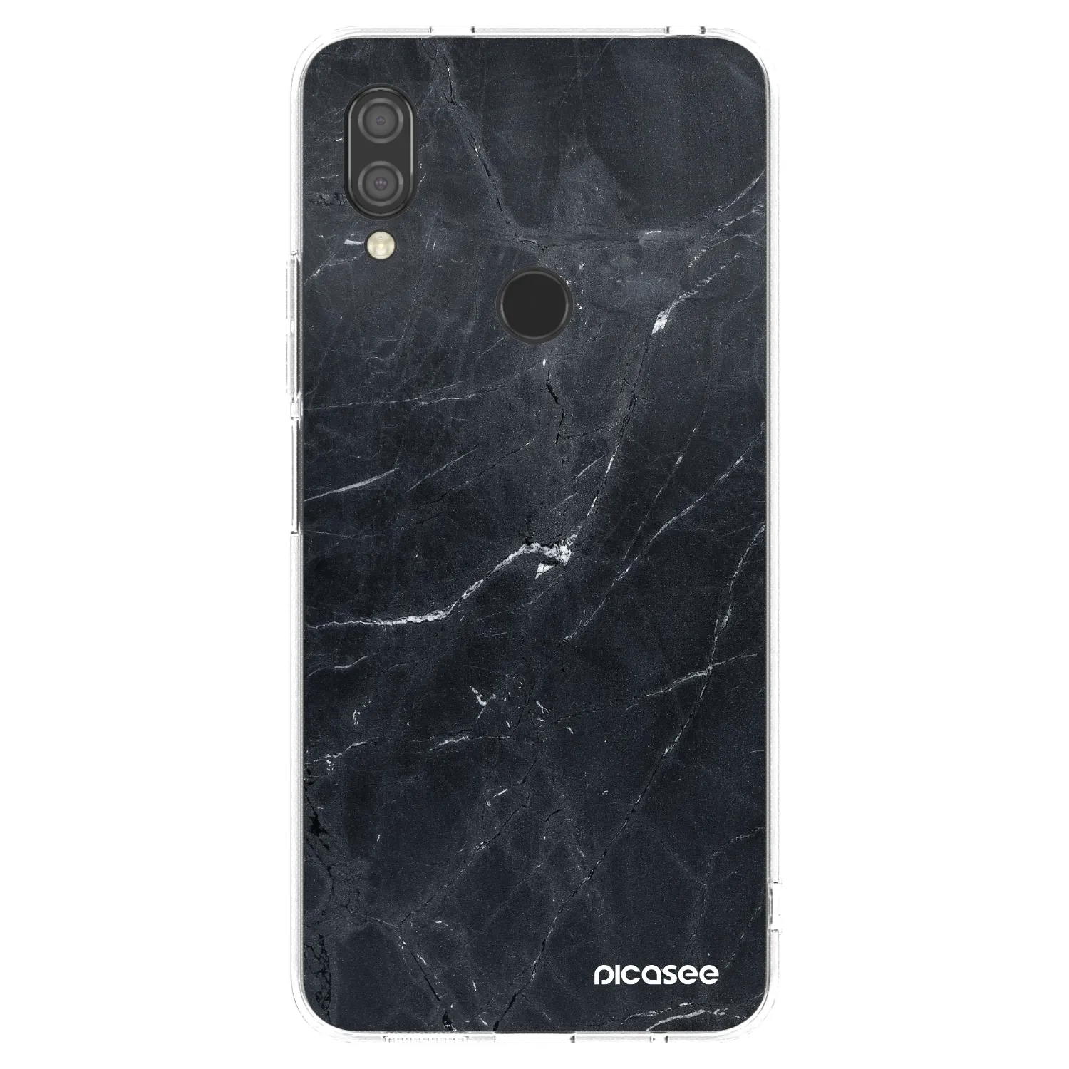 Picasee Xiaomi Redmi 7 Hülle - Transparentes Silikon - Black marble
