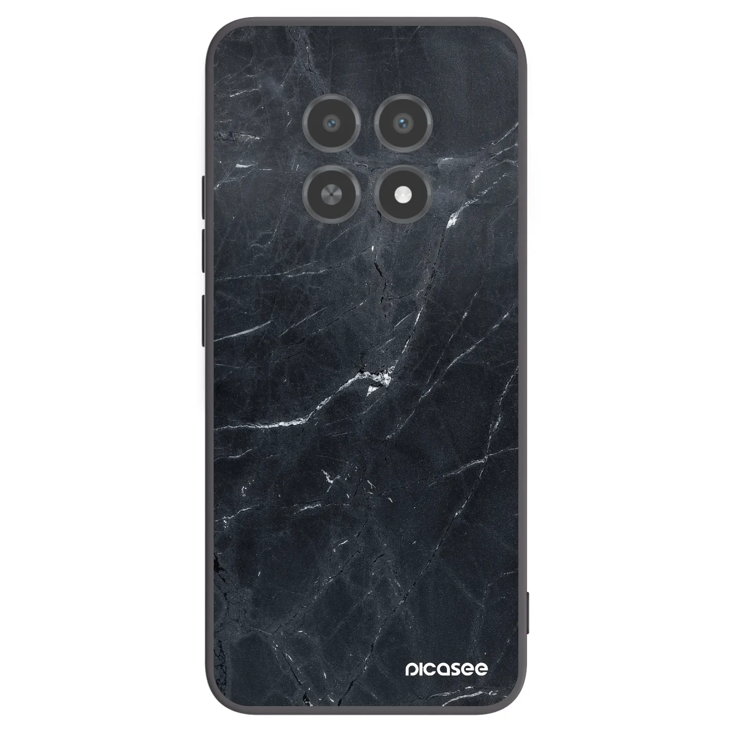 Picasee Realme 12X Hülle - Schwarzes Silikon - Black marble