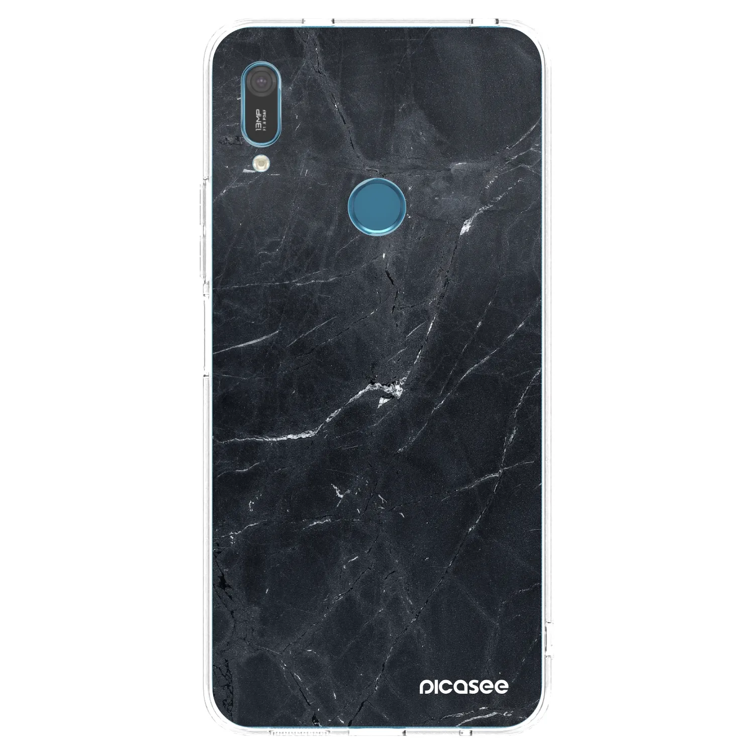 Picasee Huawei Y6 2019 Hülle - Transparentes Silikon - Black marble