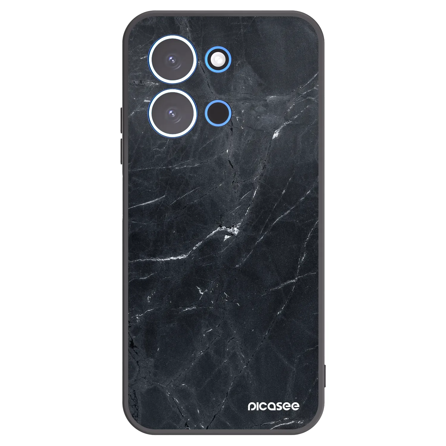Picasee Xiaomi Redmi 15C 4G Hülle - Schwarzes Silikon - Black marble
