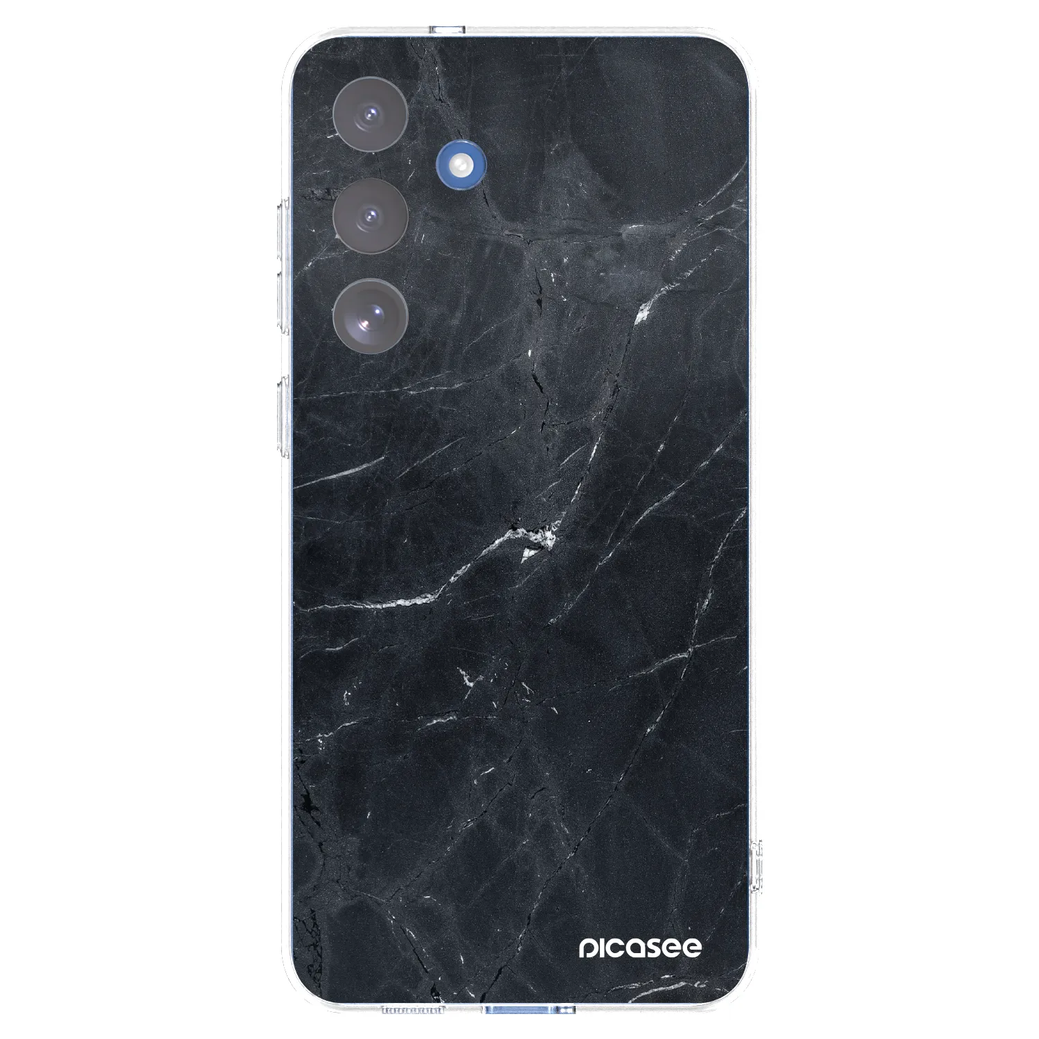 Picasee Samsung Galaxy S25 FE 5G Hülle - Transparentes Silikon - Black marble