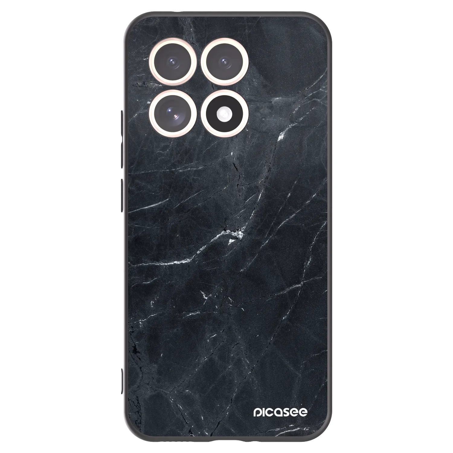 Picasee Xiaomi 15T Hülle - Schwarzes Silikon - Black marble