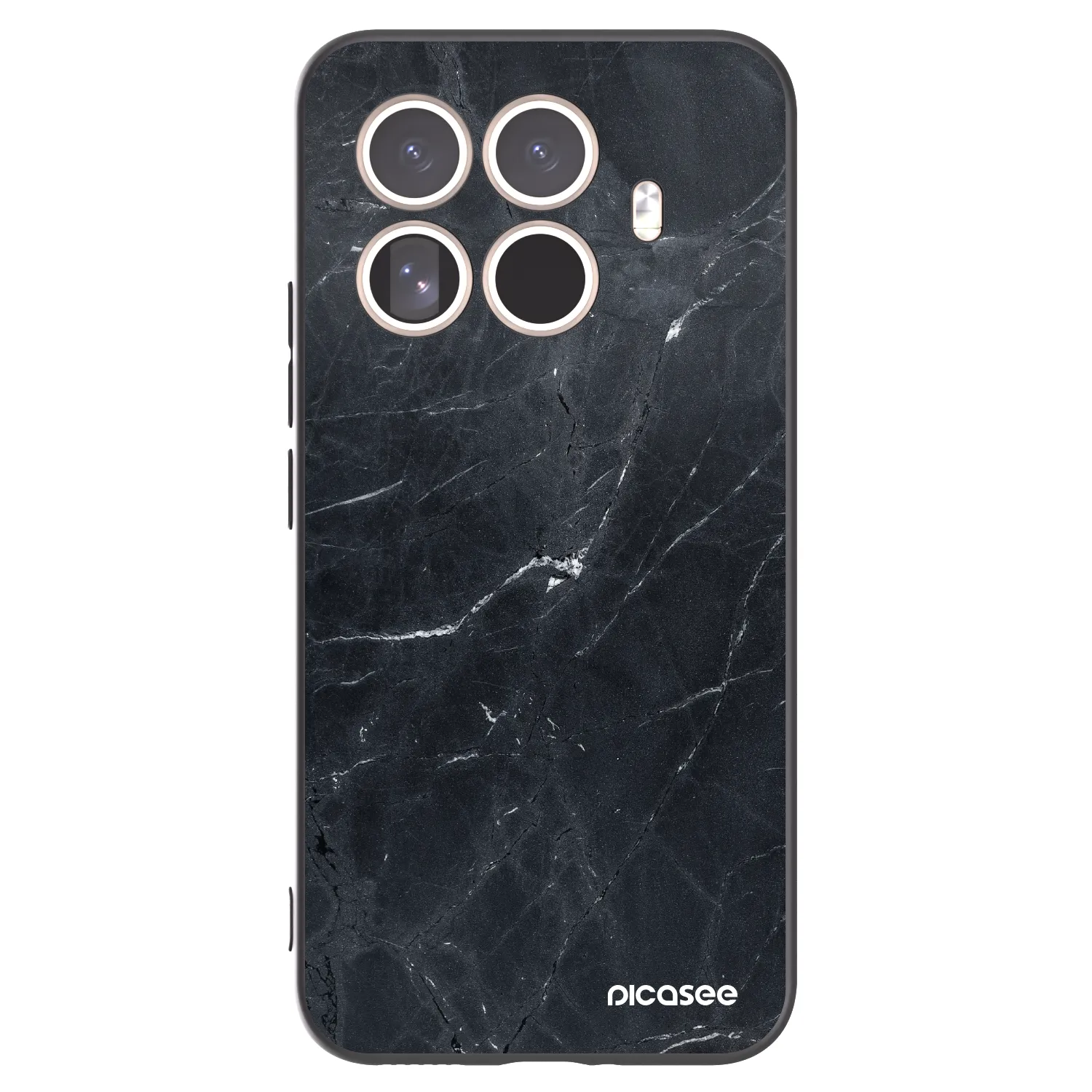 Picasee Xiaomi 15T Pro Hülle - Schwarzes Silikon - Black marble