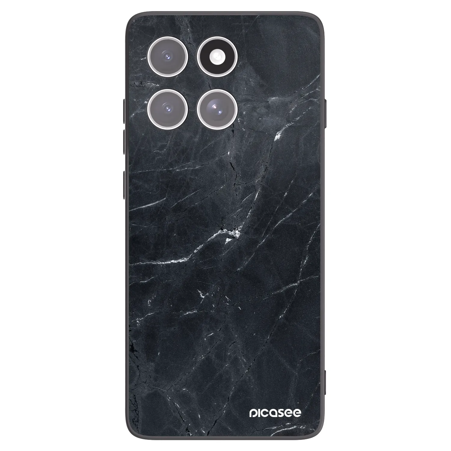 Picasee Motorola Edge 60 Fusion Hülle - Schwarzes Silikon - Black marble