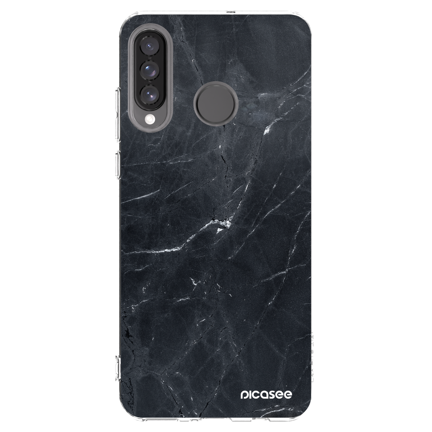 Picasee Huawei P30 Lite Hülle - Transparentes Silikon - Black marble