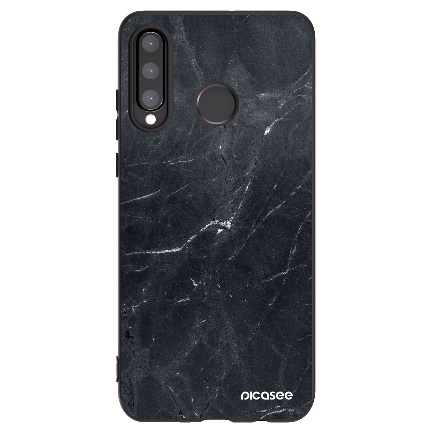 Picasee Huawei P30 Lite Hülle - Schwarzes Silikon - Black marble