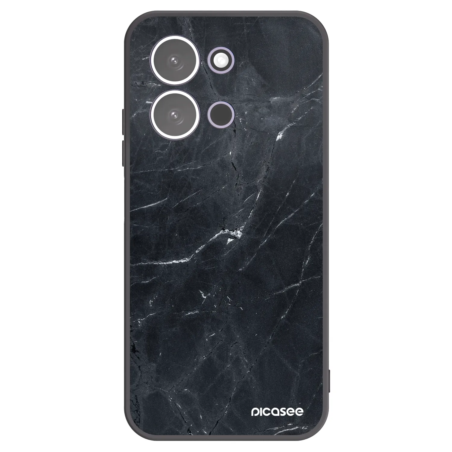 Picasee Xiaomi Redmi 15C 5G Hülle - Schwarzes Silikon - Black marble