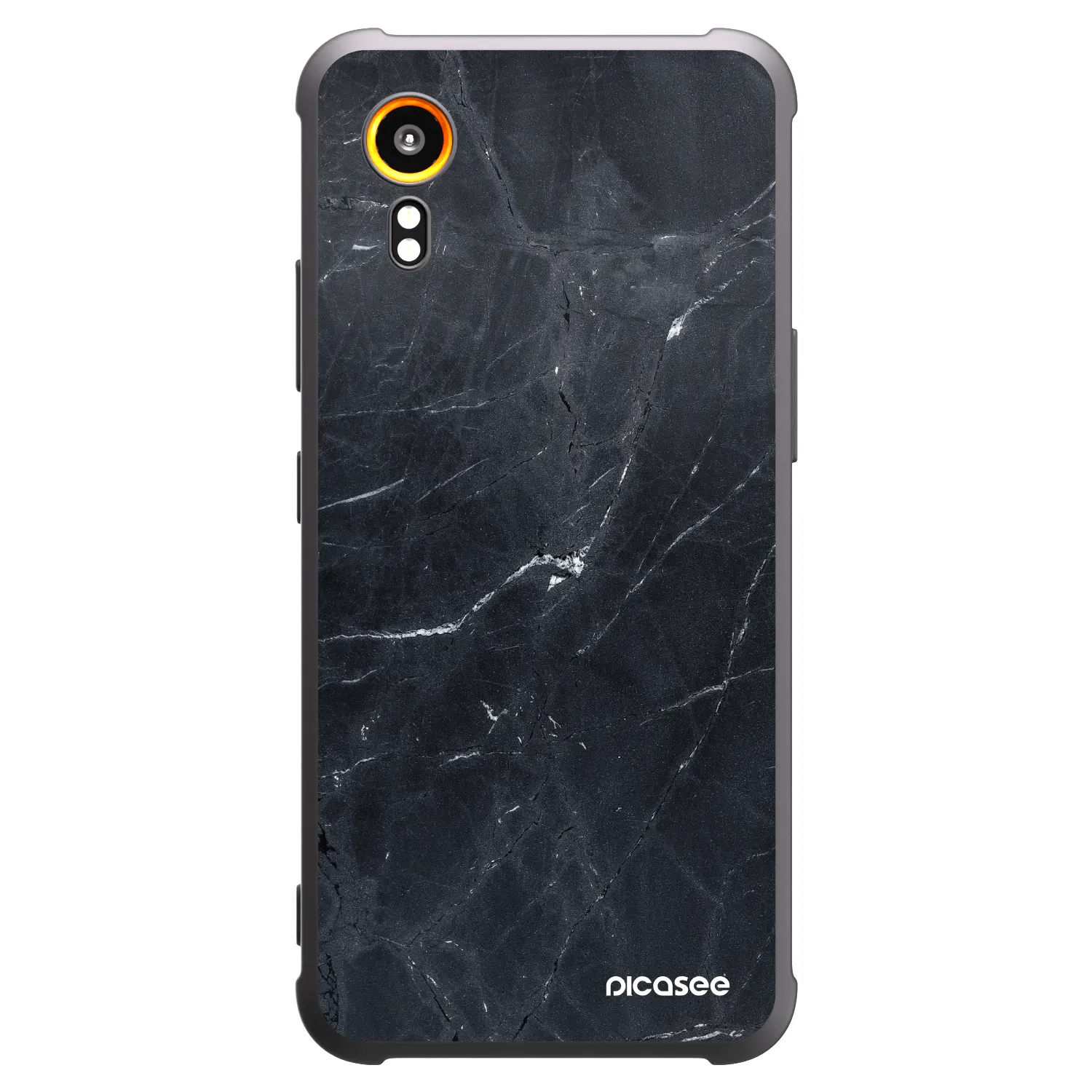 Picasee Samsung Galaxy Xcover 7 Hülle - Schwarzes Silikon - Black marble
