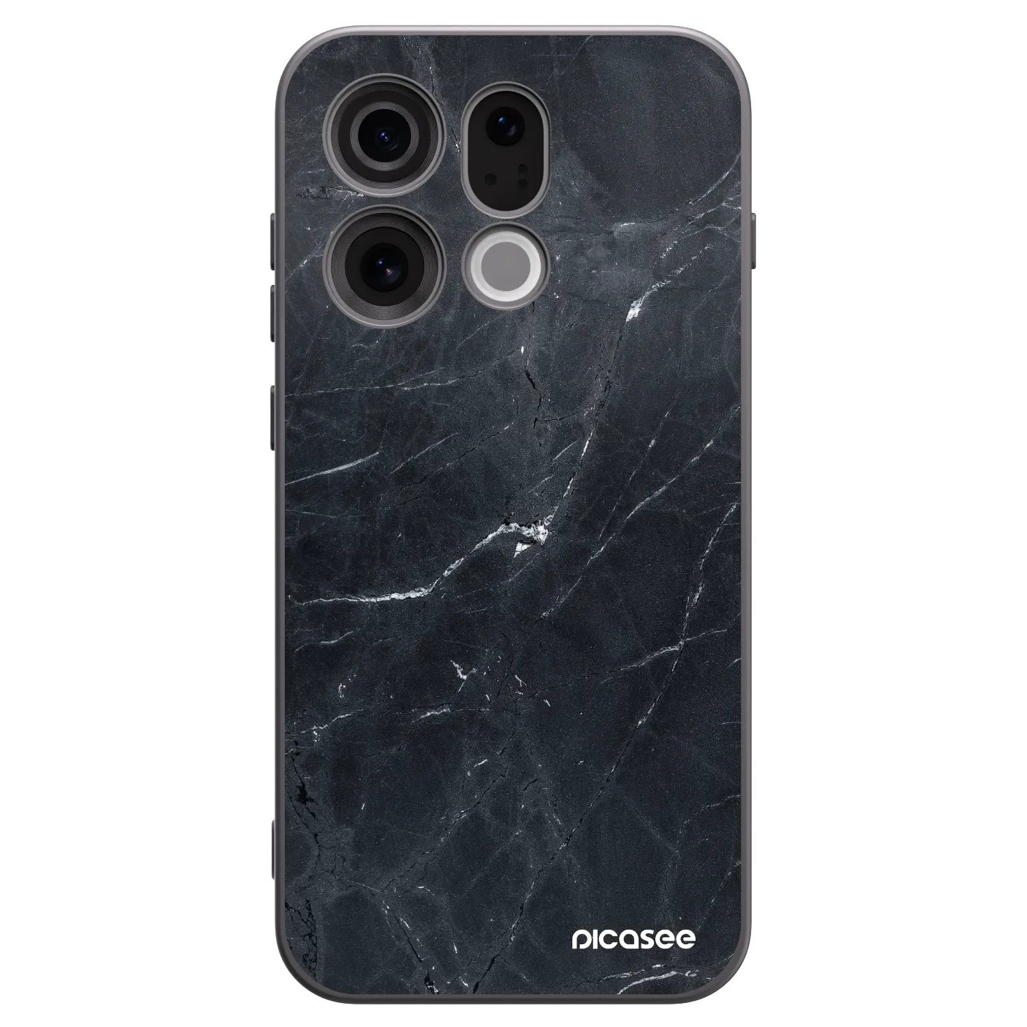 Picasee OPPO Find X9 Hülle - Schwarzes Silikon - Black marble