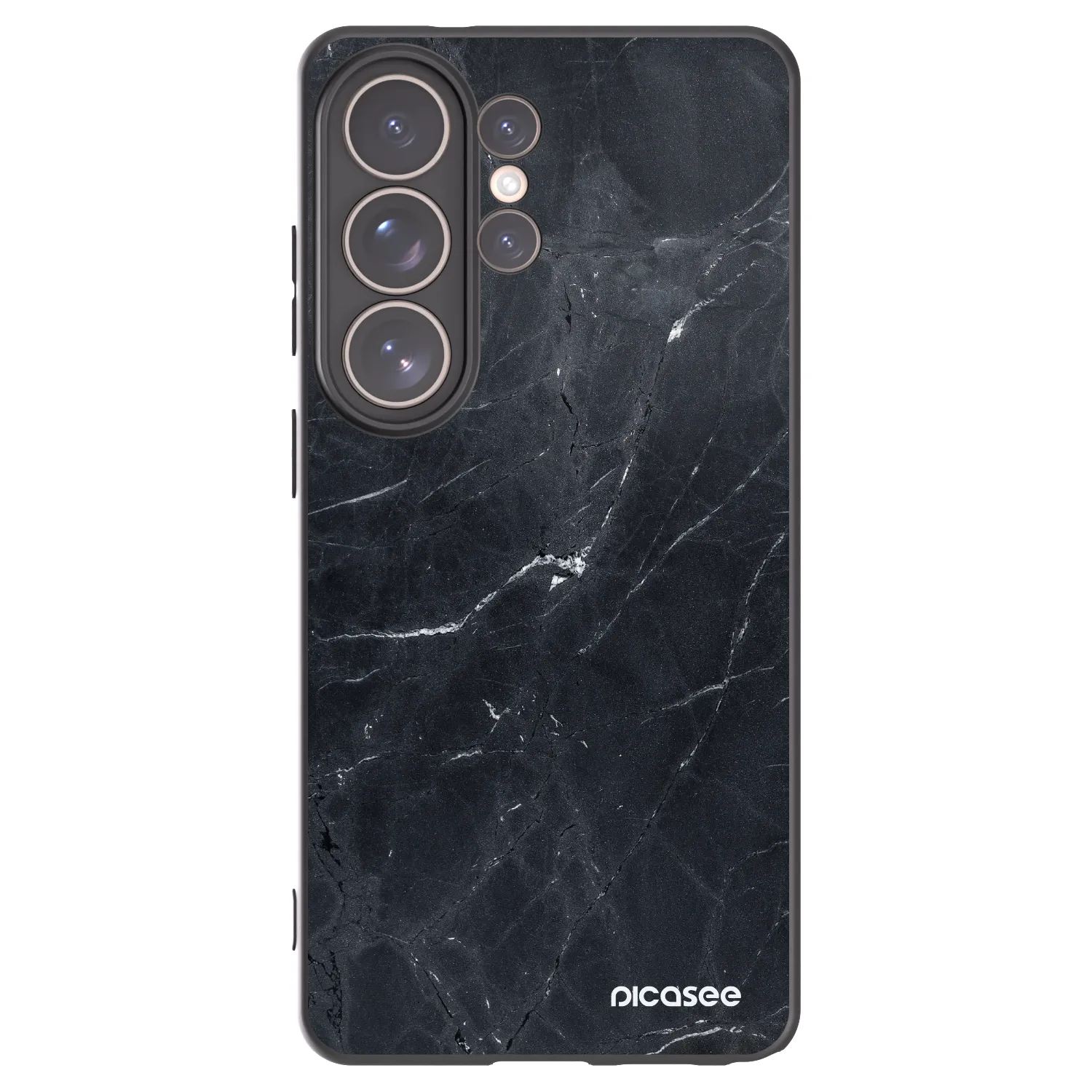 Picasee Samsung Galaxy S26 Ultra Hülle - Schwarzes Silikon - Black marble