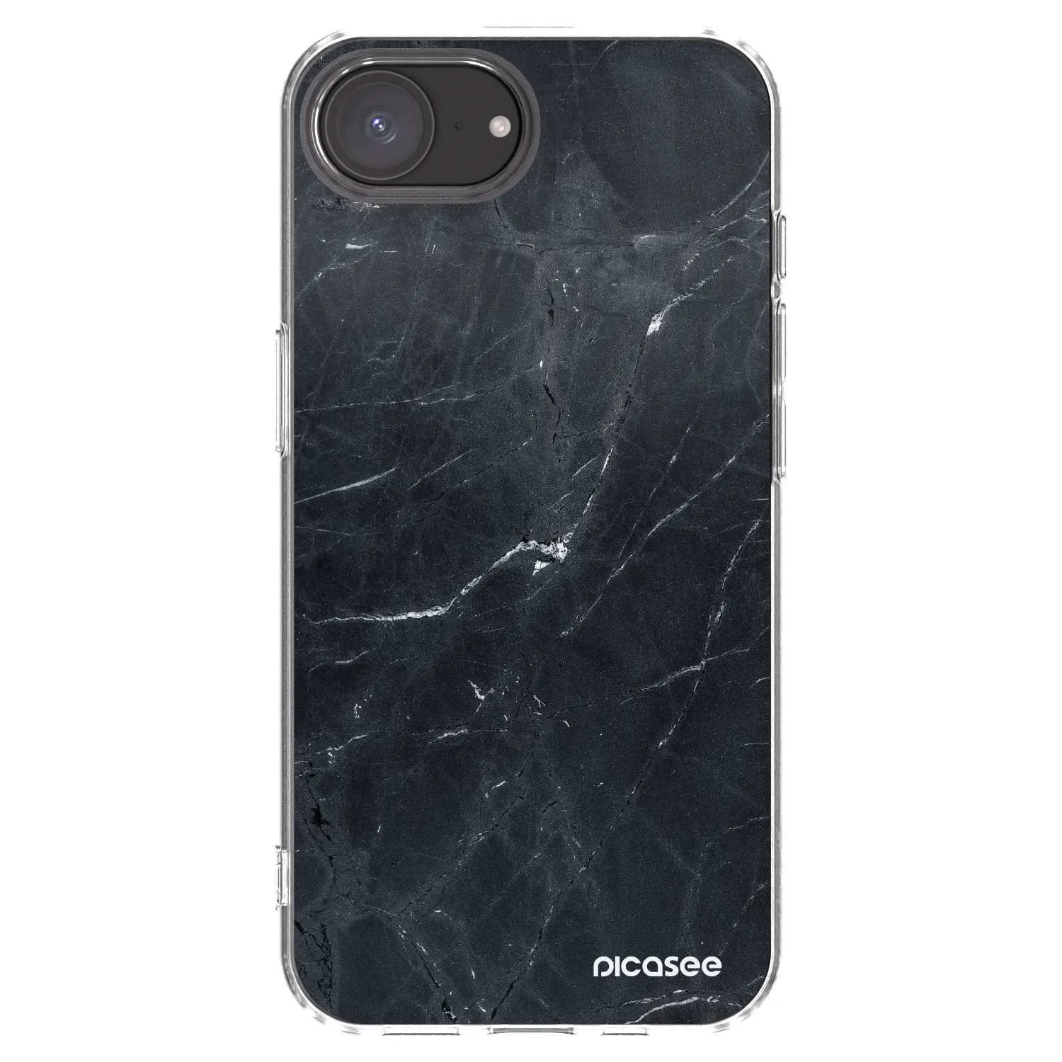 Picasee Apple iPhone 17e Hülle - Transparentes Silikon - Black marble